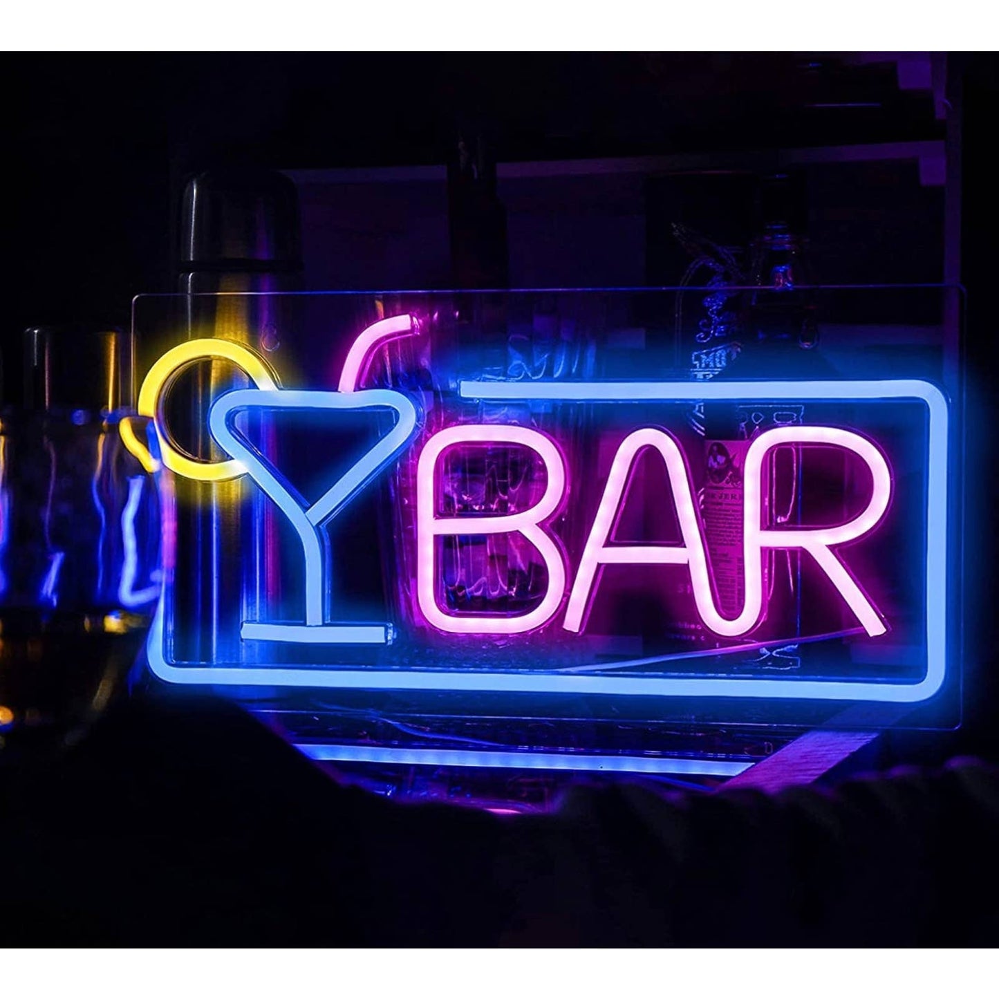 Vivid Bright Pink / Blue Bar LED Night Light Room Wall Decoration