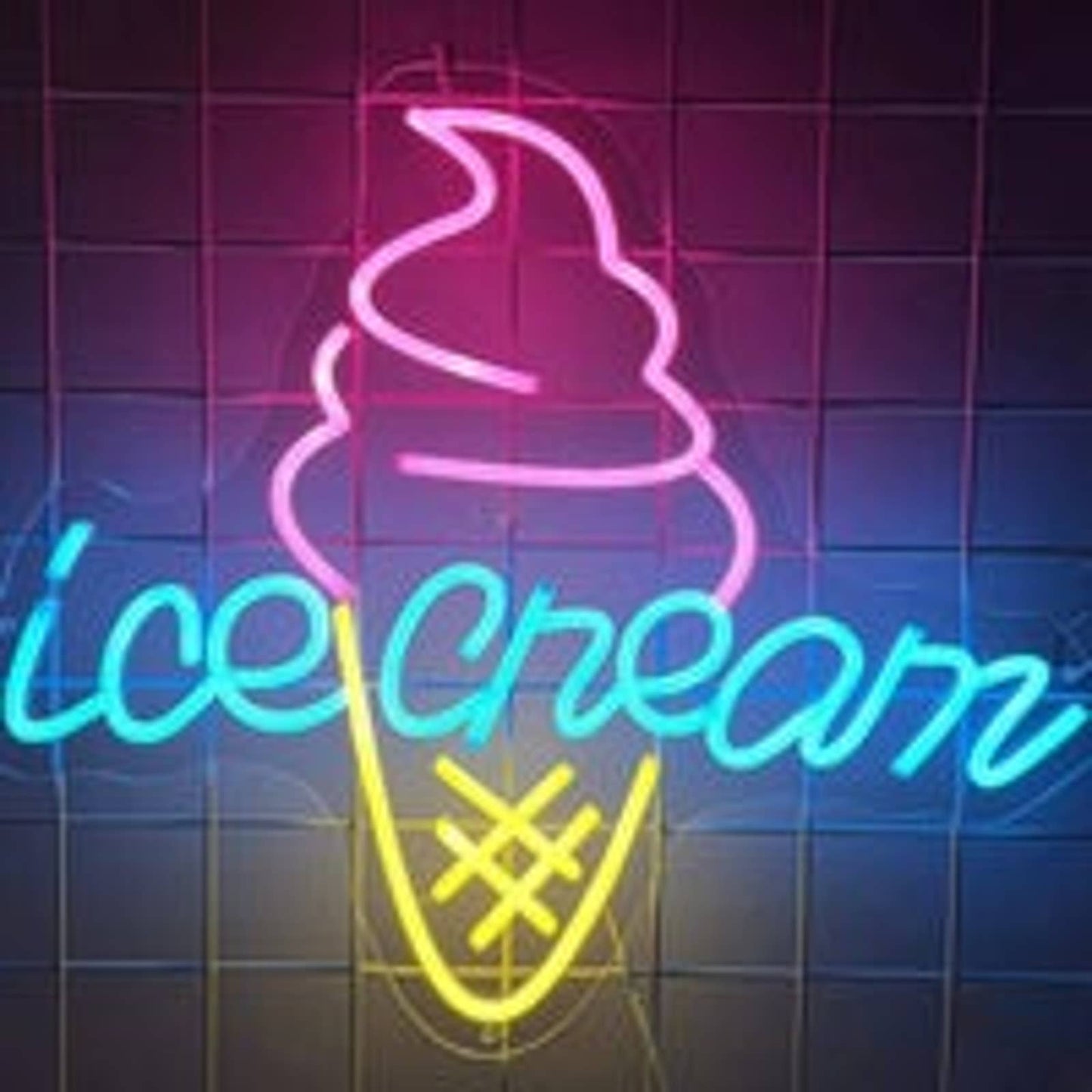 Lovely Bight Tasty Ice Cream LED Night Light Store Sign Room Wall Decoration