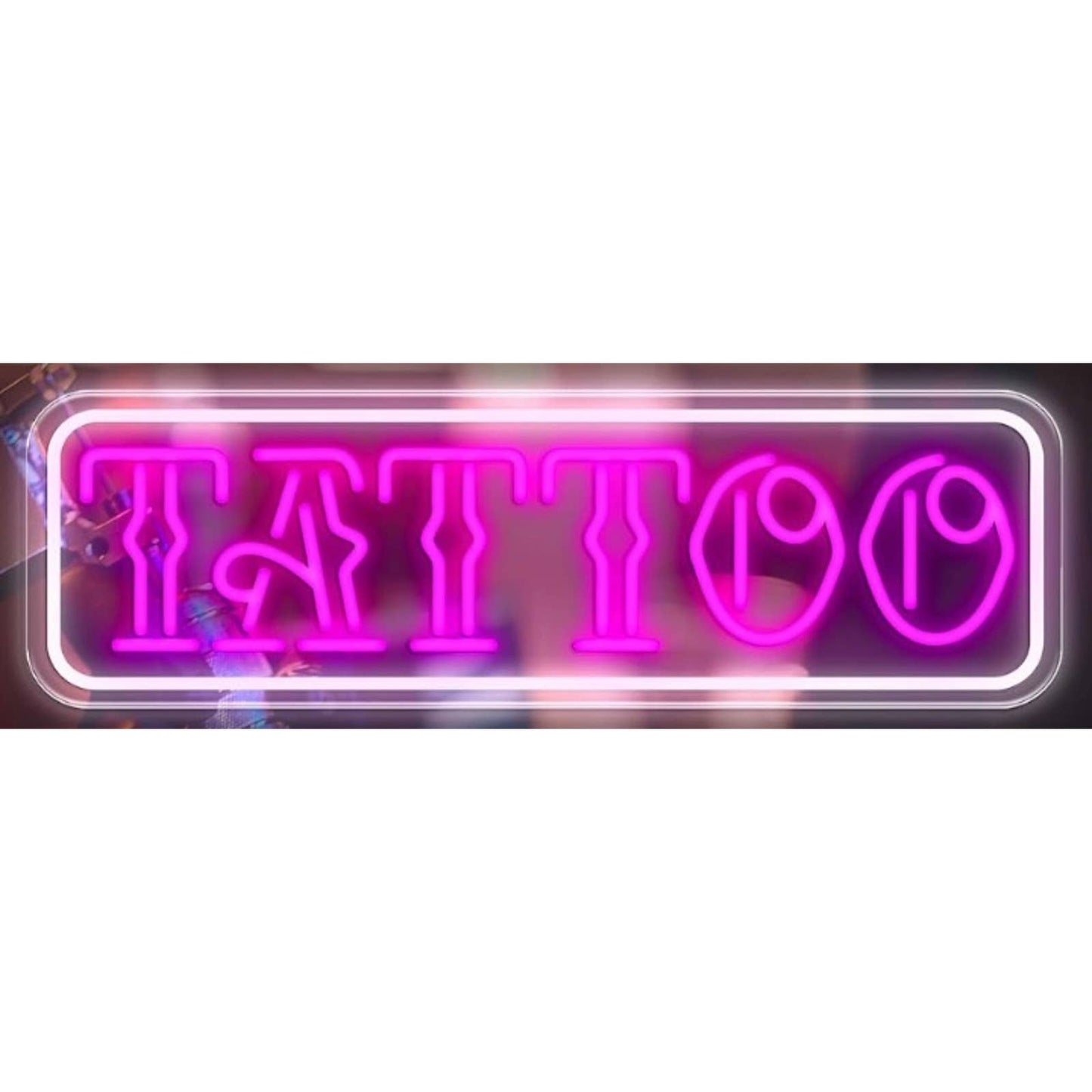 Pink/White Bright Tattoo LED Night Light Shop Store Wall Sign