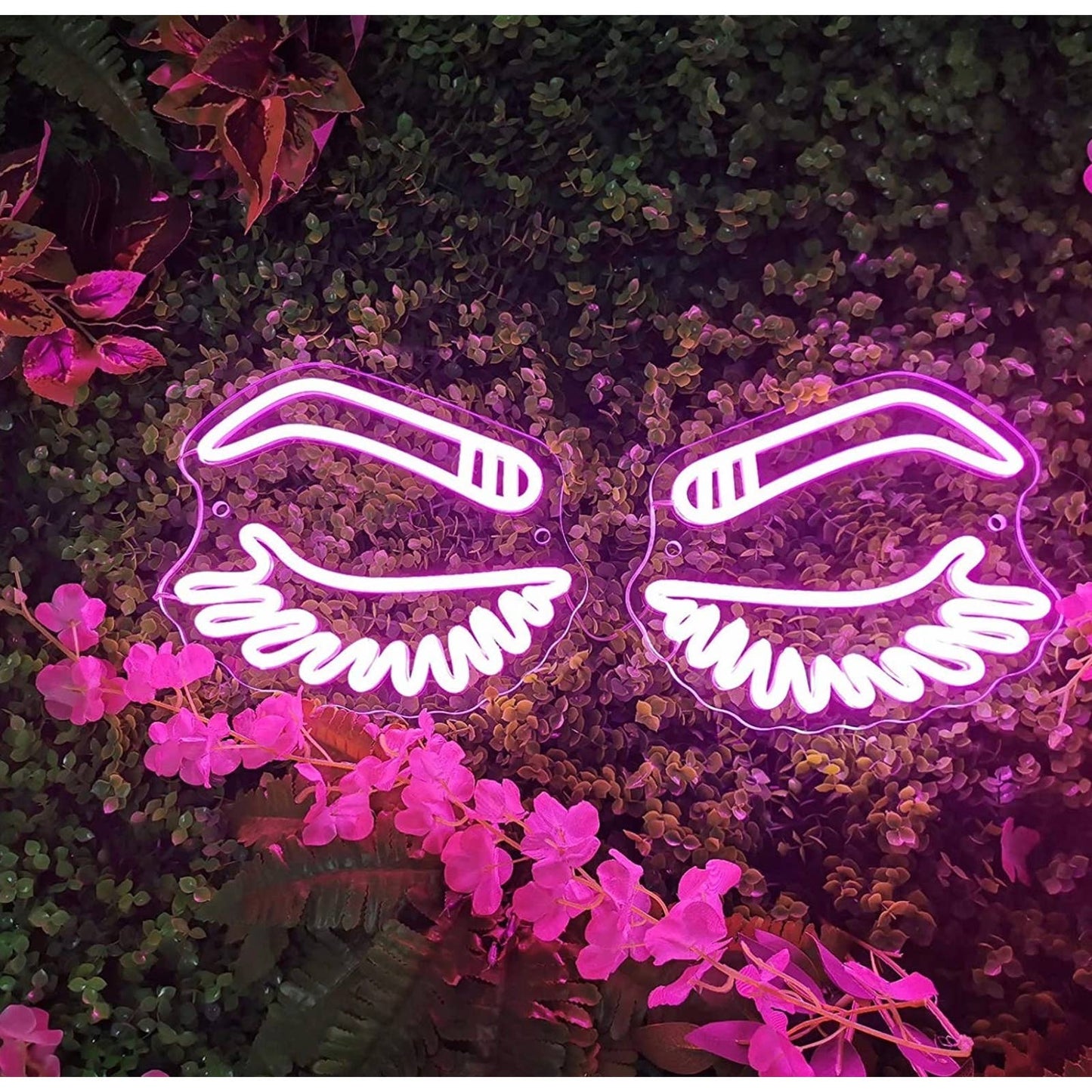Lovely Bright Pink Glamorous Eye Lashes LED Night Light Room Wall Decoration