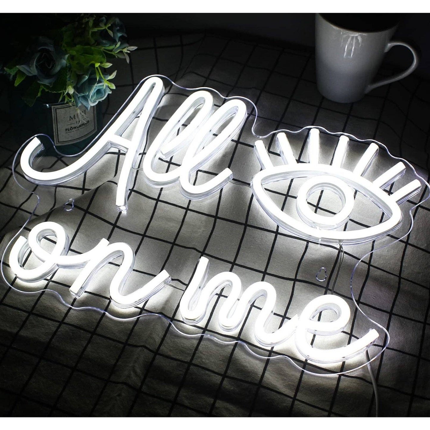 Lovely Bright Cool White “All Eyes on Me” LED Night Light Room Wall Decoration