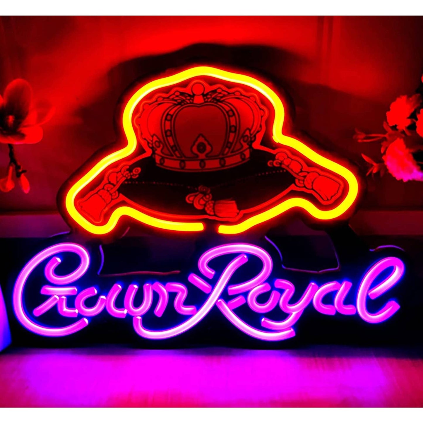 Bright Crown Royal LED Night Light Room Wall Sign Decoration