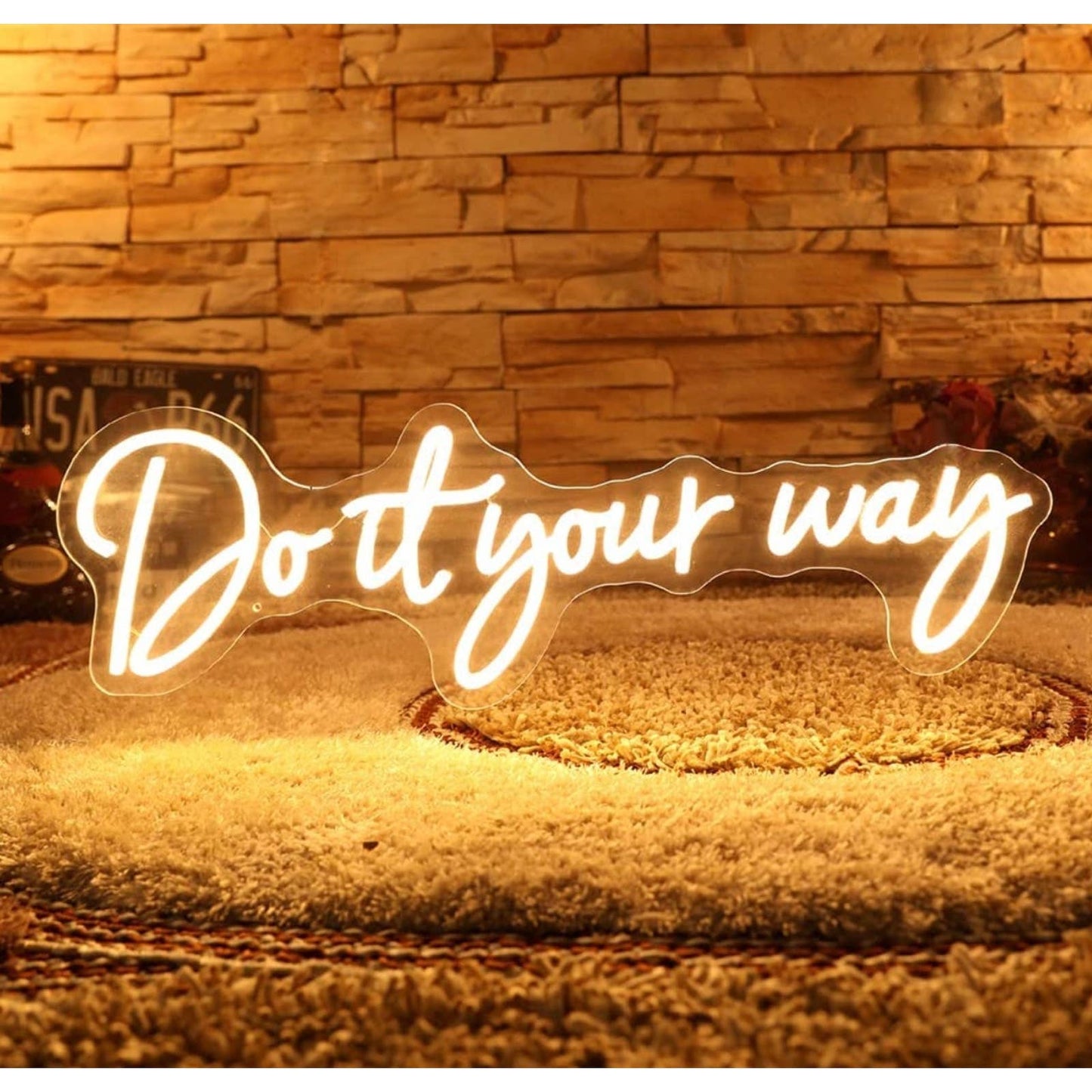Lovely Bright White “Do It Your Way” LED Night Light Room Wall Decoration