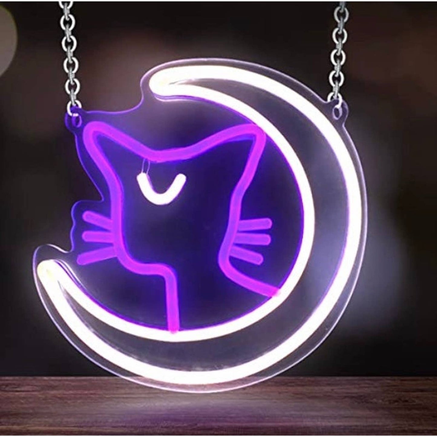Lovely Bright White / Purple Sailor Moon LED Night Light Room Wall Decoration