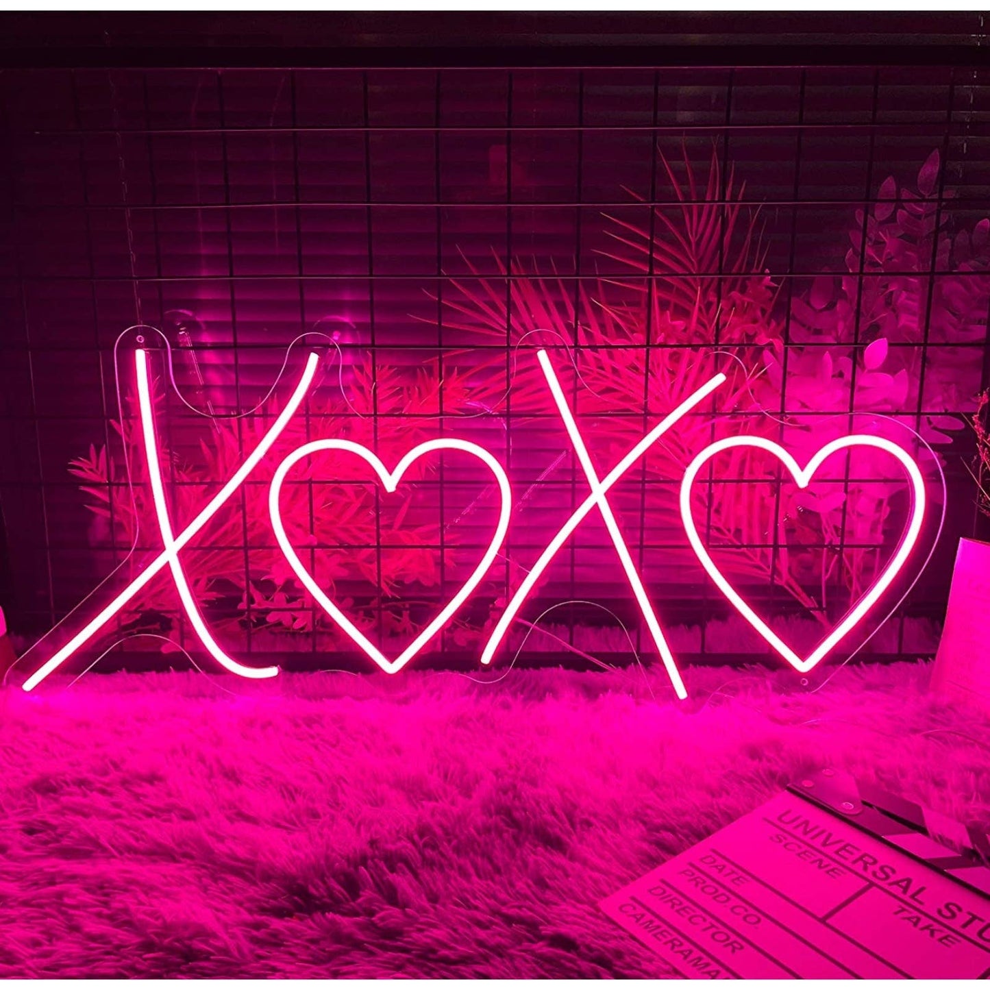 Adorable Large Bright XOXO Heart Love LED Night Light Room Wall Decoration