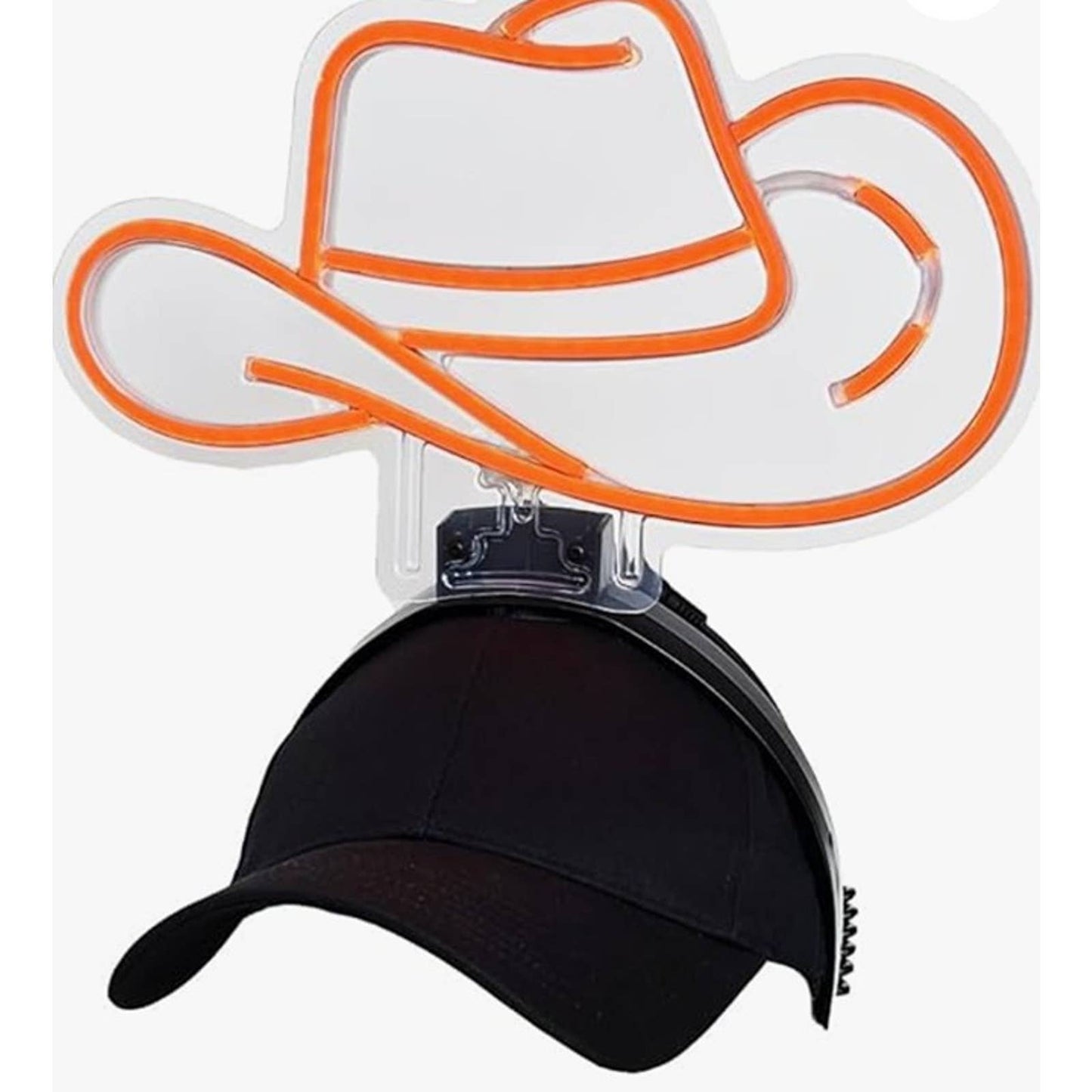 Fun Bright Orange Cowboy Hat LED Hat Light