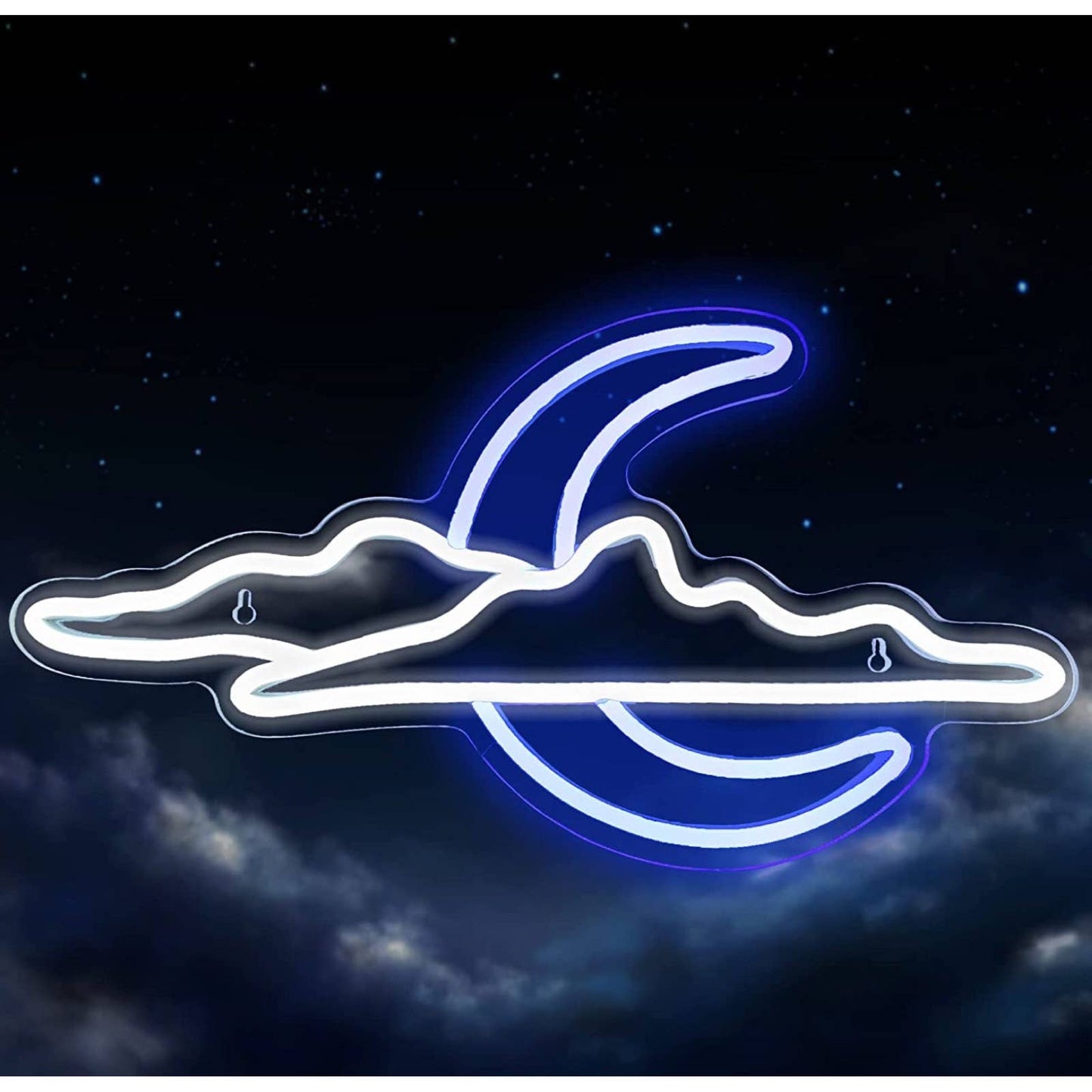 Lovely Night Sky Clouds Crescent Moon LED Light Room Wall Decoration