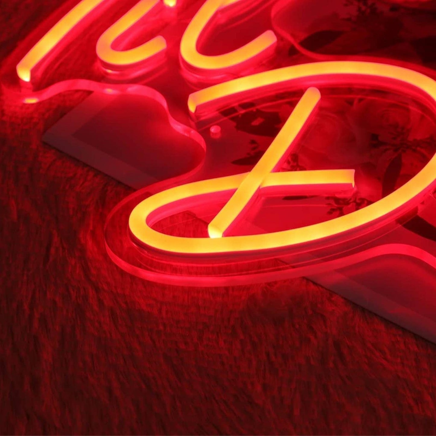Lovely Bright Red Unique “Til’ Death” LED Night Light Marriage Room Wall Decorat
