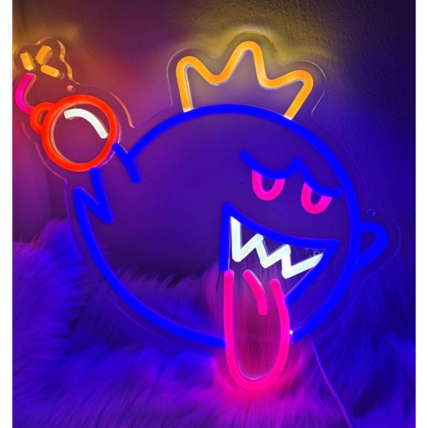 Fun Bright Super Mario King Boo Bomb LED Night Light Video Game Room Decor
