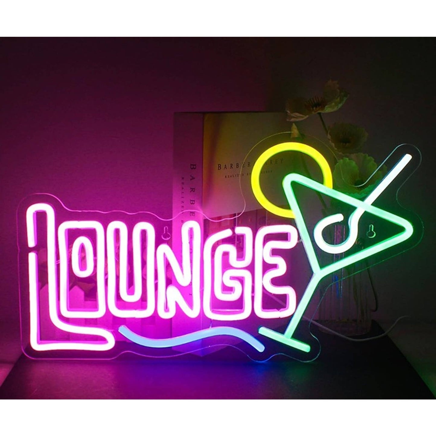 Vivid Bright Pink Lounge Cocktail LED Night Light Bar Party Room Decor