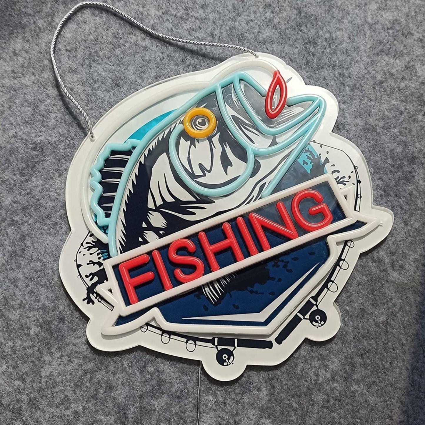 Bright Fishing Fish LED Night Light Hanging Room Wall Decoration
