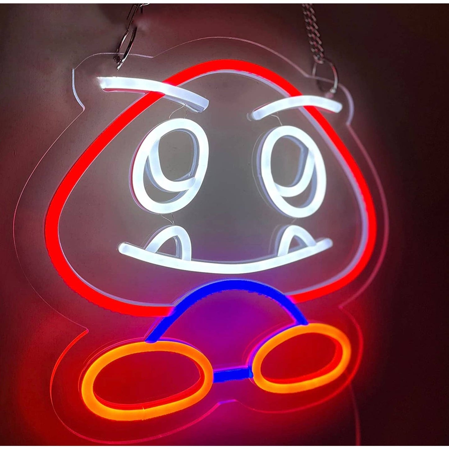 Fun Bright Super Mario Happy Goomba LED Light Video Game Room Wall Decor