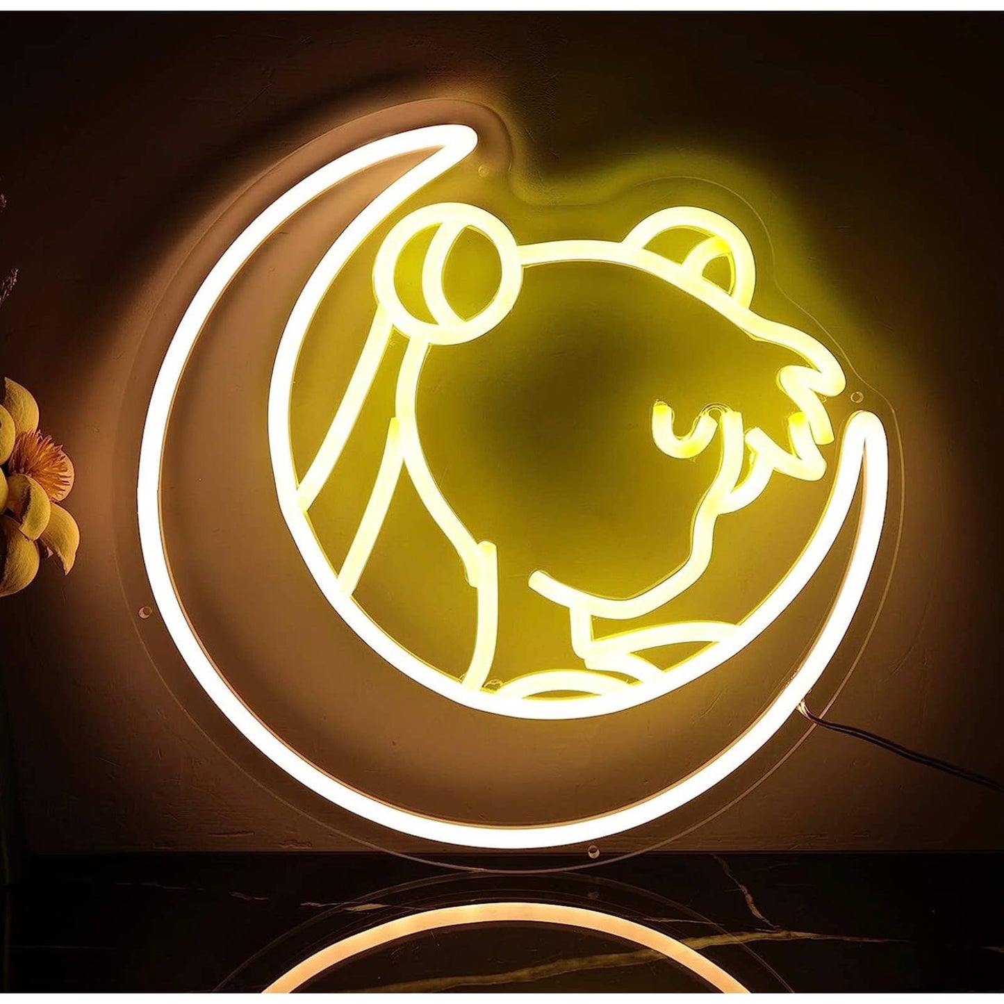 Lovely Bright Sailor Moon Crescent Moon LED Light Japan Anime Room Wall Art Deco