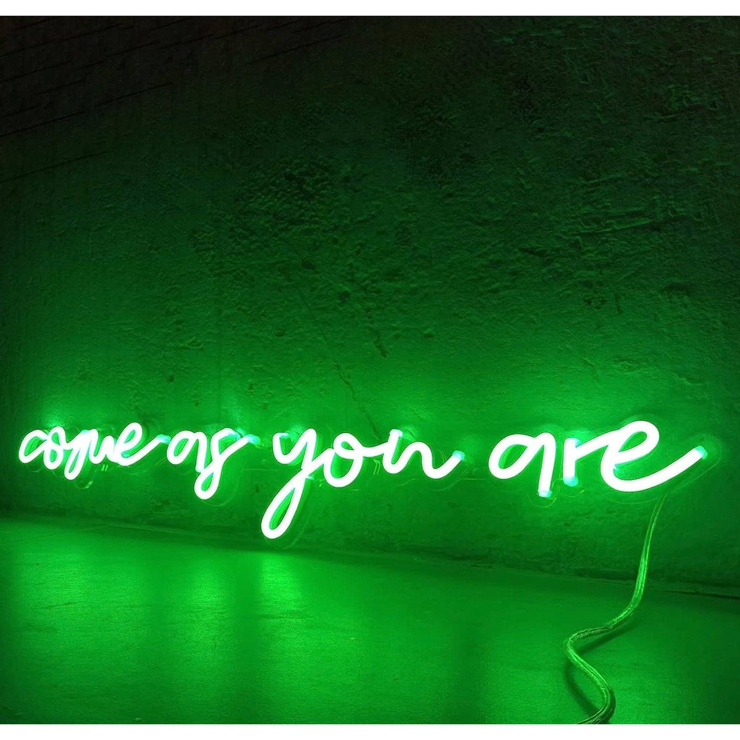 Lovely Bright Green “Come As You Are” LED Night Light Room Wall Decoration