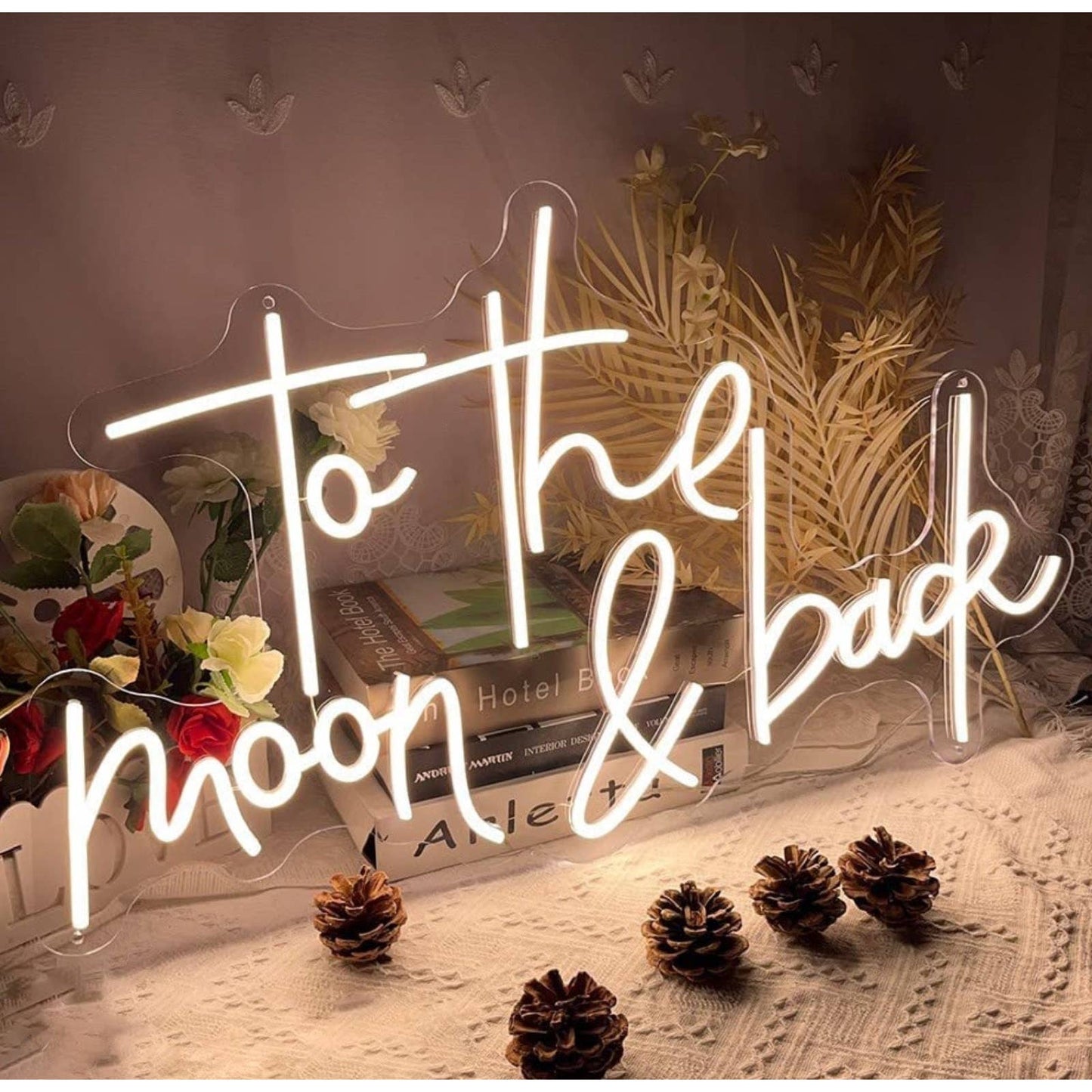 Adorable Warm Bright “To the Moon and Back” LED Night Light Room Wall Decoration