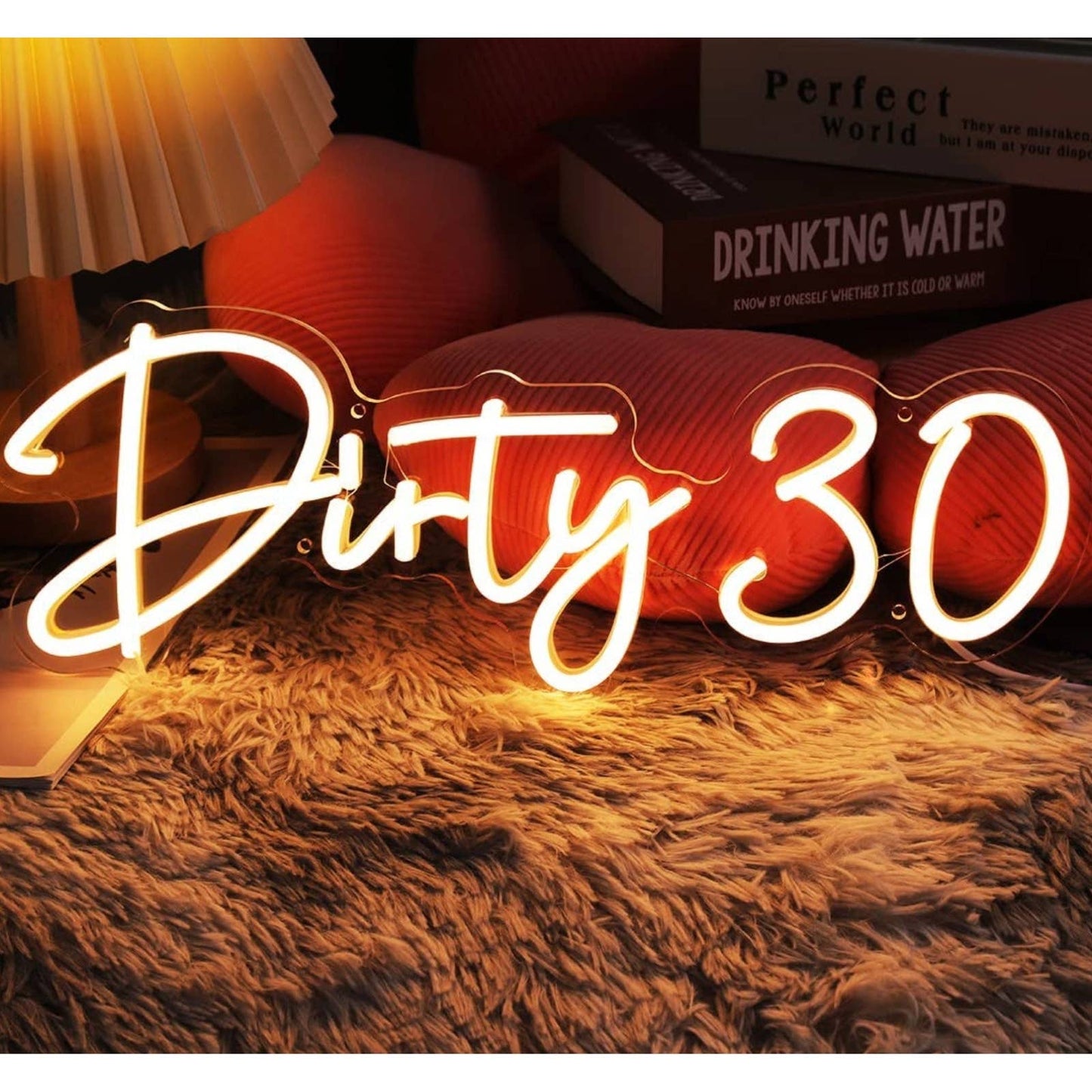 Lovely Bright White “Dirty Thirty” LED Night Light Birthday Party LED Light Room