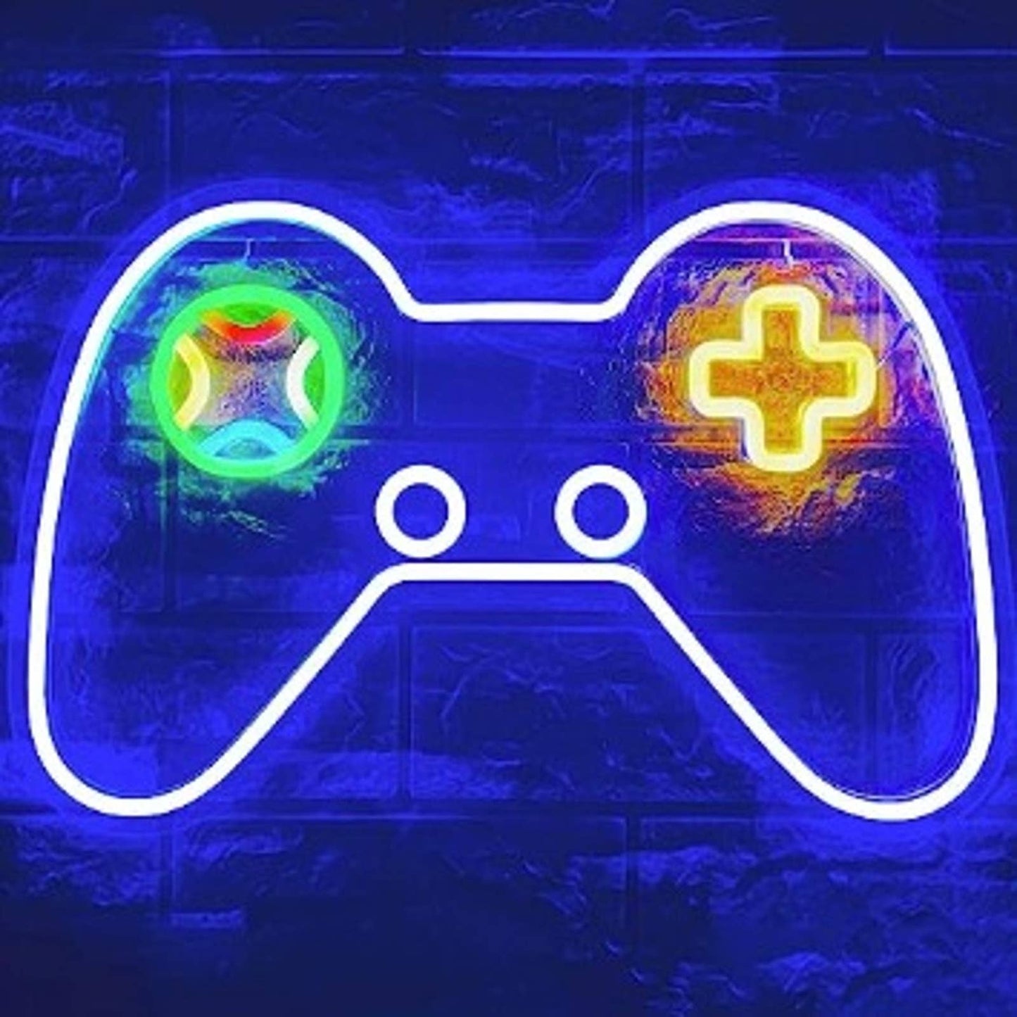 Fun Vivid Bright Green/Blue Game Controller LED Night Light Gamer Decor