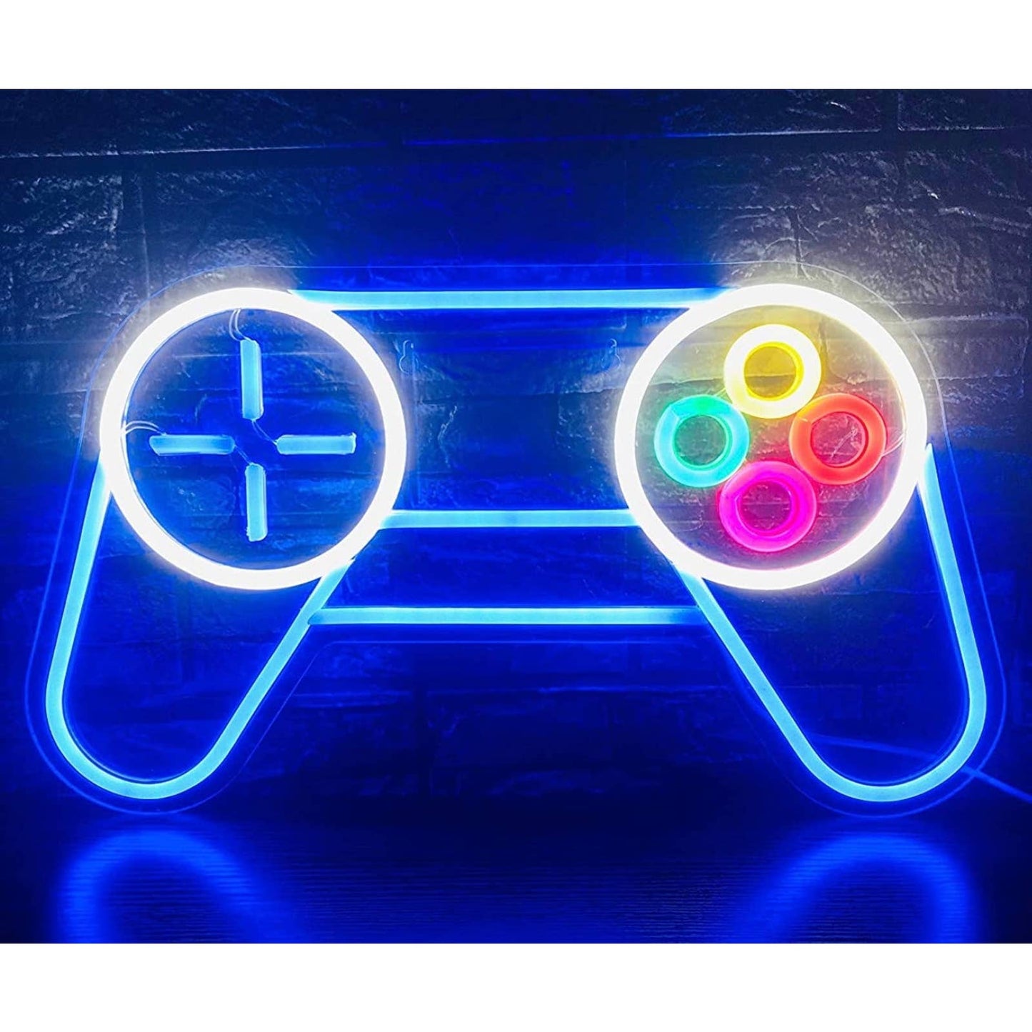 Fun Vivid Bright Blue Gamer Game Controller LED Night Light Room Wall Decoration