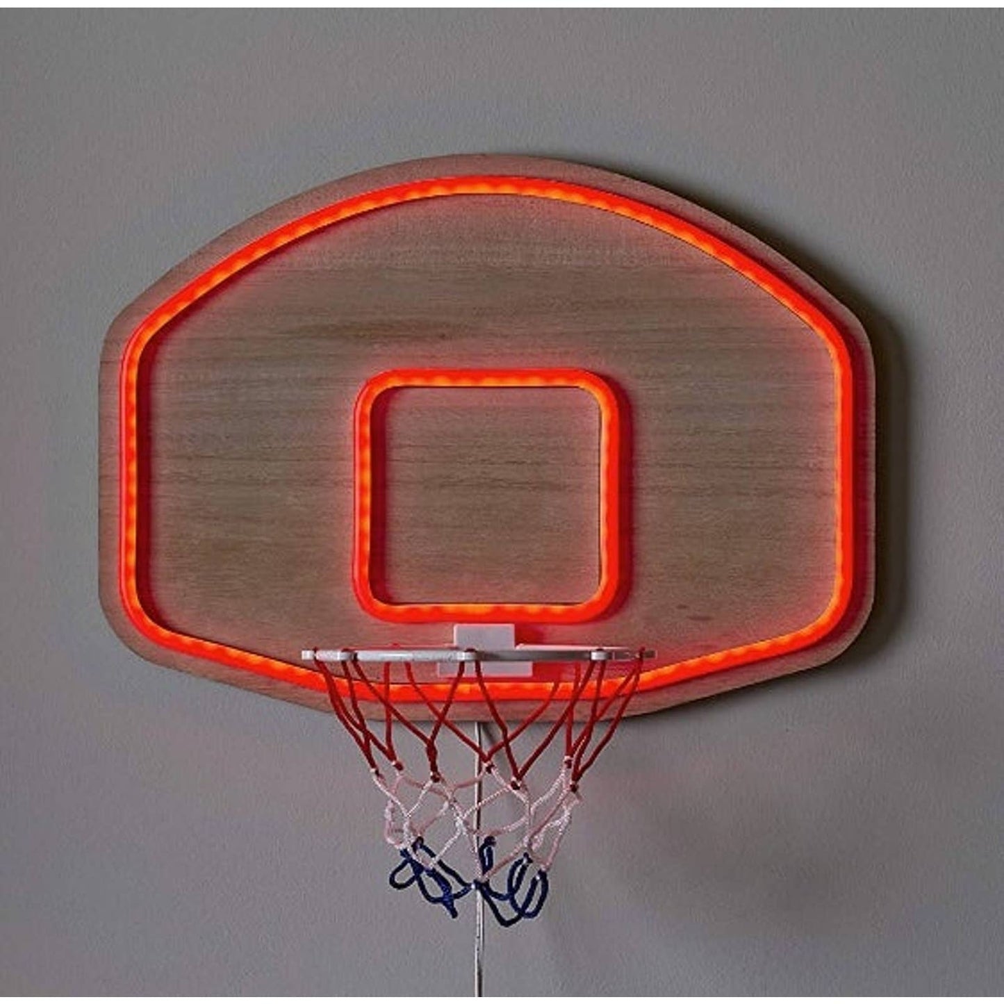 Fun Bright Realistic Red Basketball Goal LED Night Light Room Wall Decoration