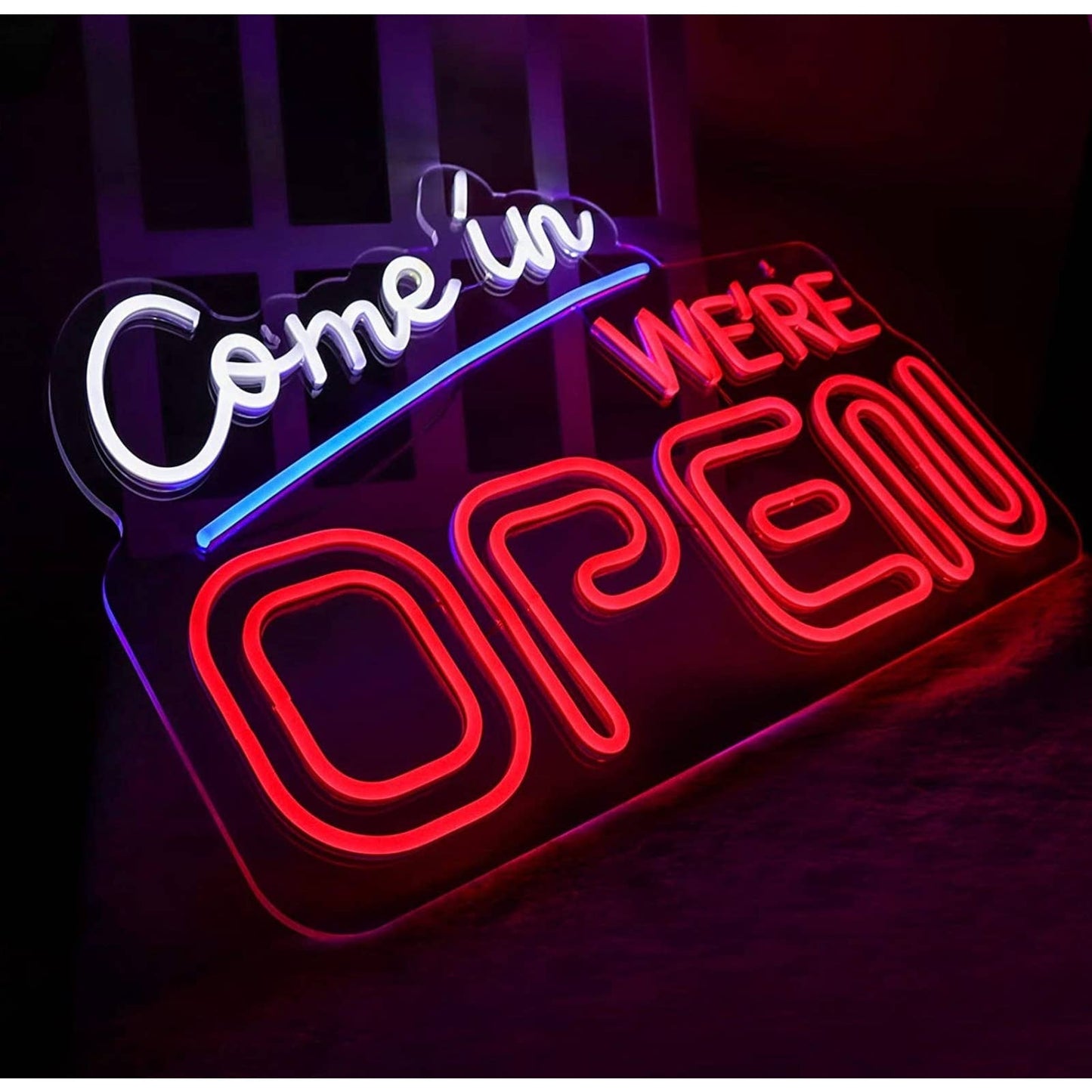 Large Bright “Come in, We’re OPEN” LED Business Store Window Light Sign