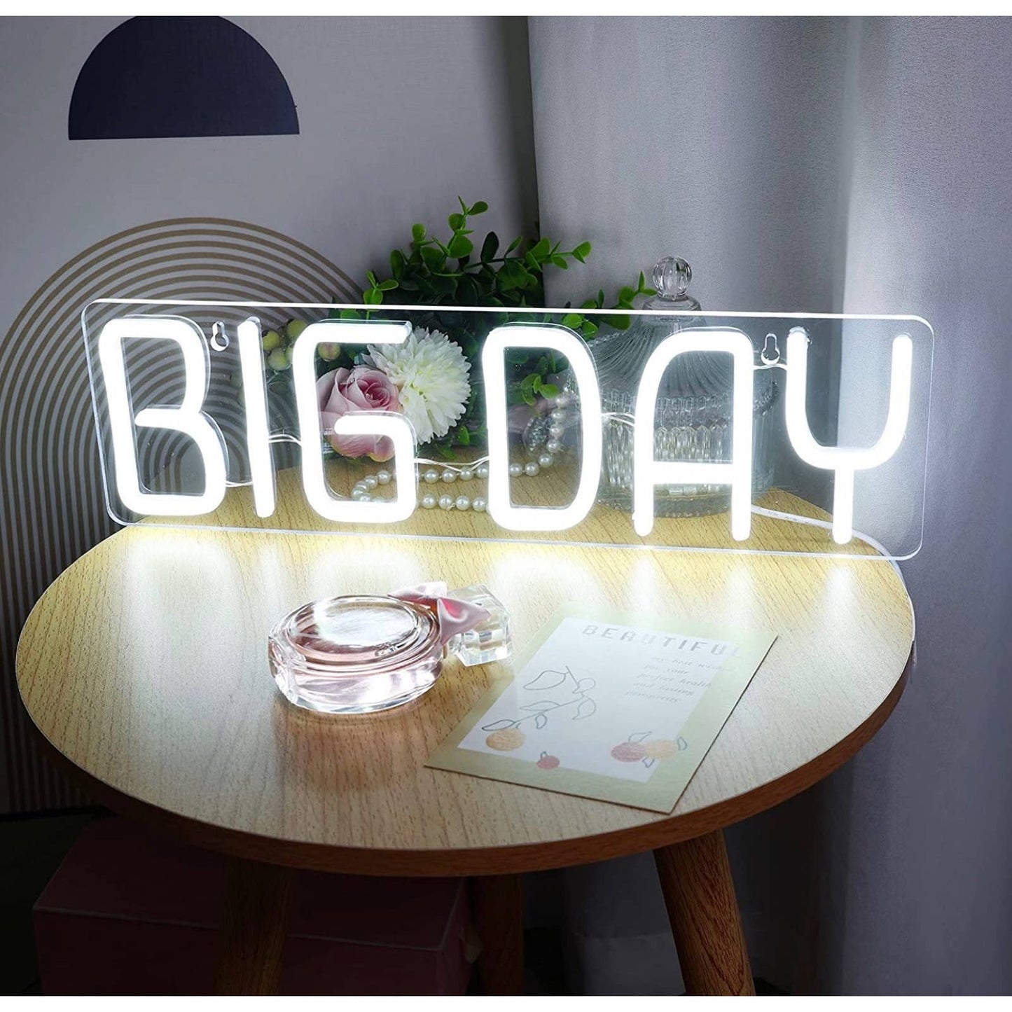 Lovely Bright “BIG DAY” LED Night Light Room Wall Celebration Decoration