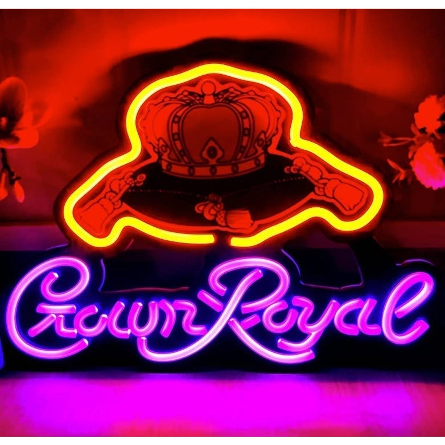 Bright Royal Crown Canadian Whisky LED Night Bar Light Room Wall Decor