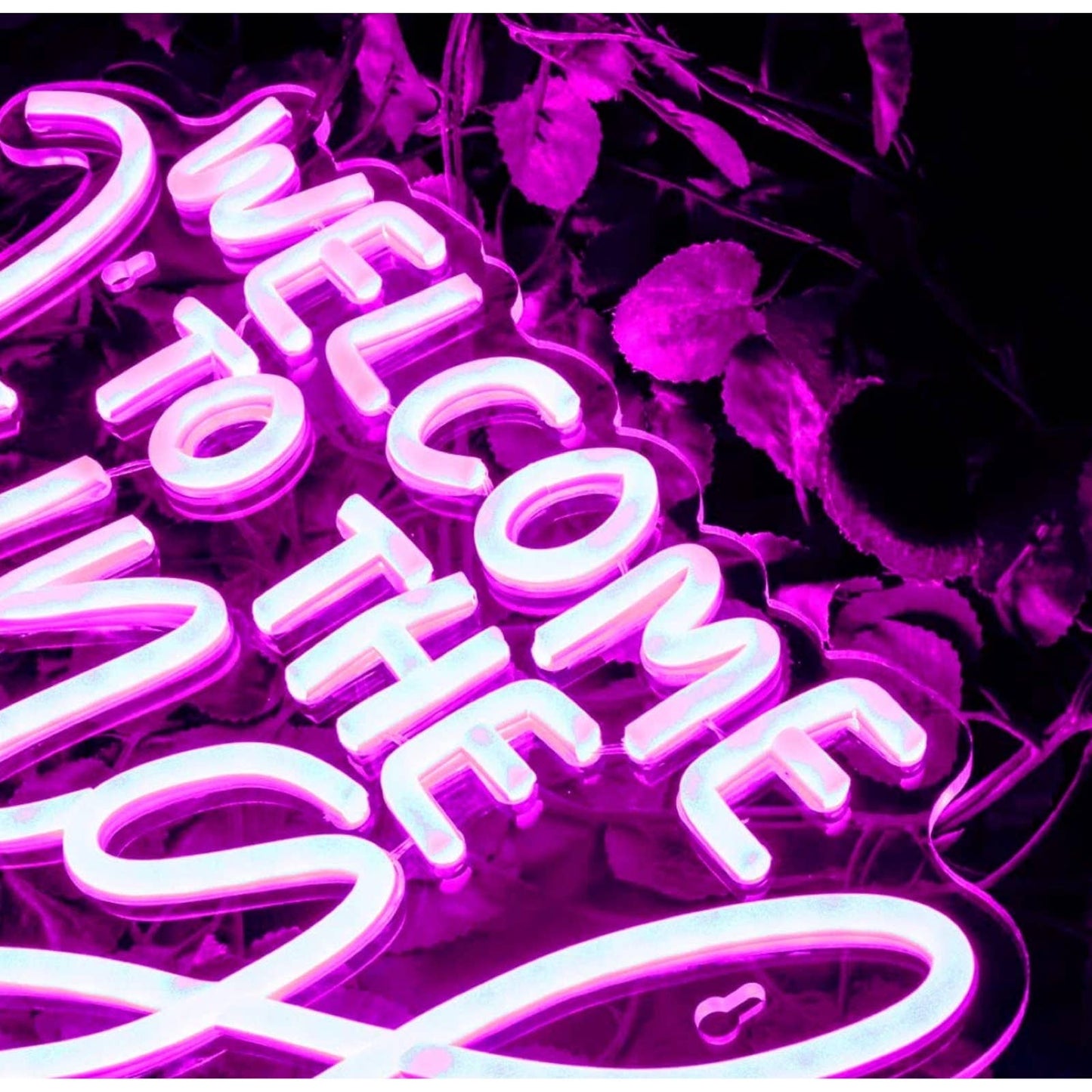 Lovely Bright Hot Pink “Welcome to the Jungle” LED Night Light Room Wall Decor