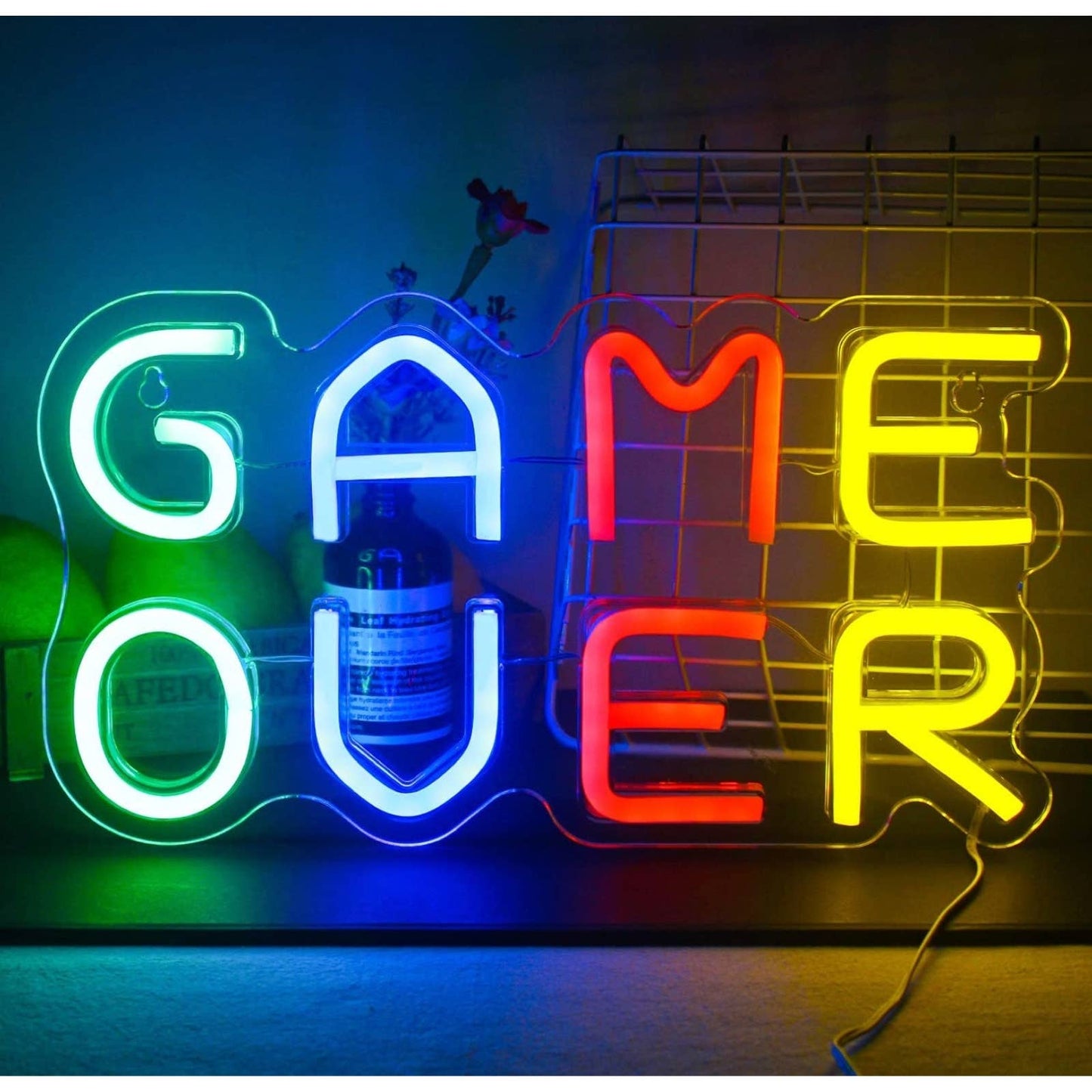 Fun Bight Colorful Gamer Over LED Night Light Game Room Decoration