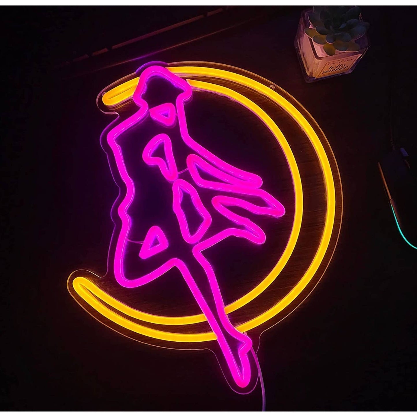 Lovely Bright Sailor Moon LED Night Light Anime Room Japan Wall Decoration