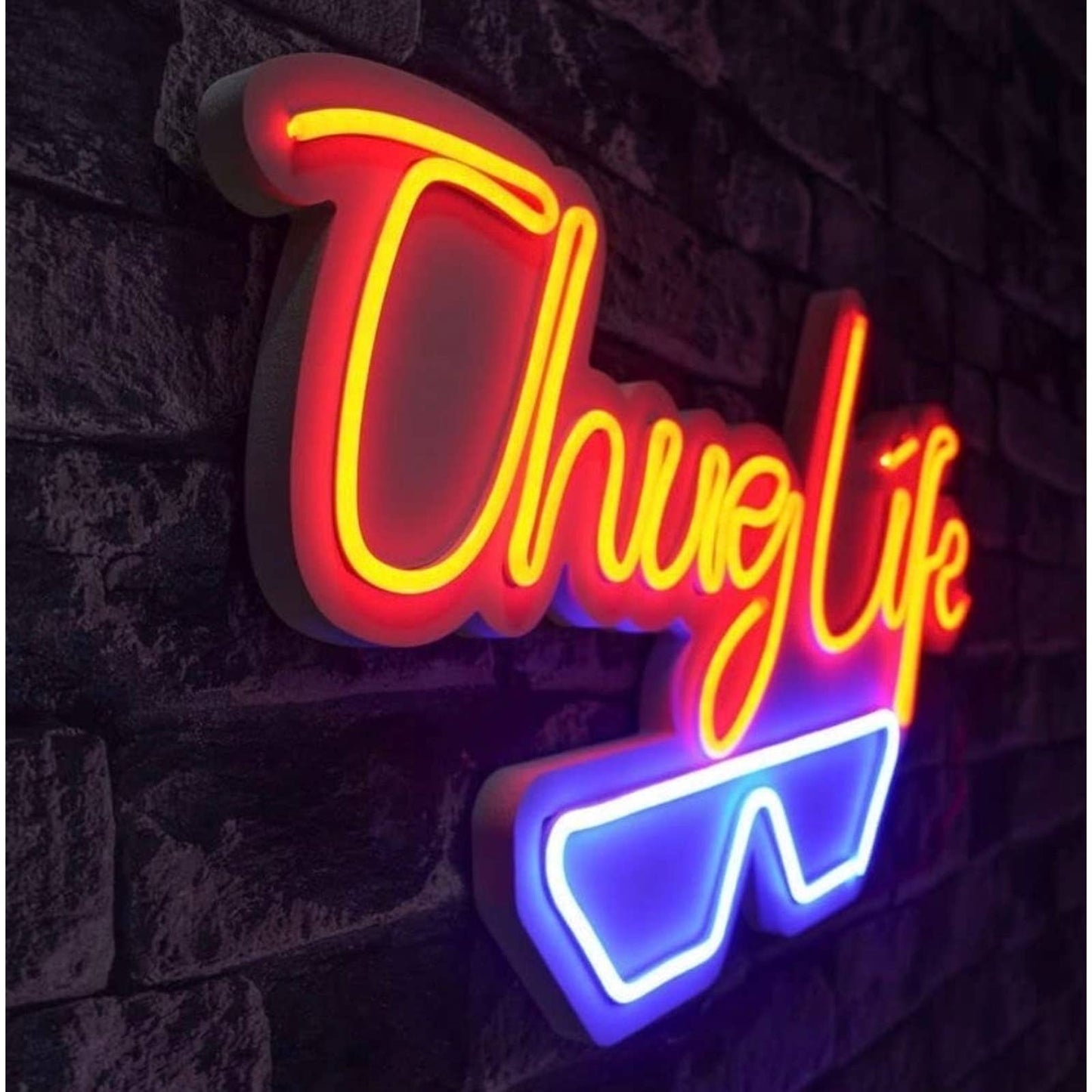 Fun Bright “Thug Life” Sunglasses LED Night Light Room Wall Decoration