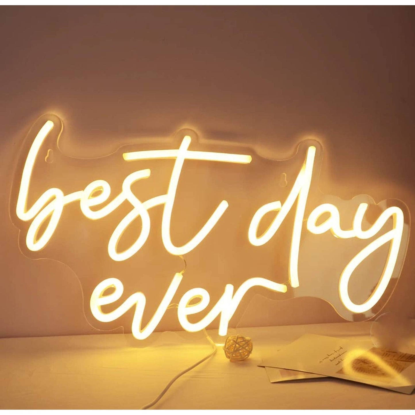Lovely Warm Bright “Best Day Ever” LED Night Light Positive Happy Room Decor