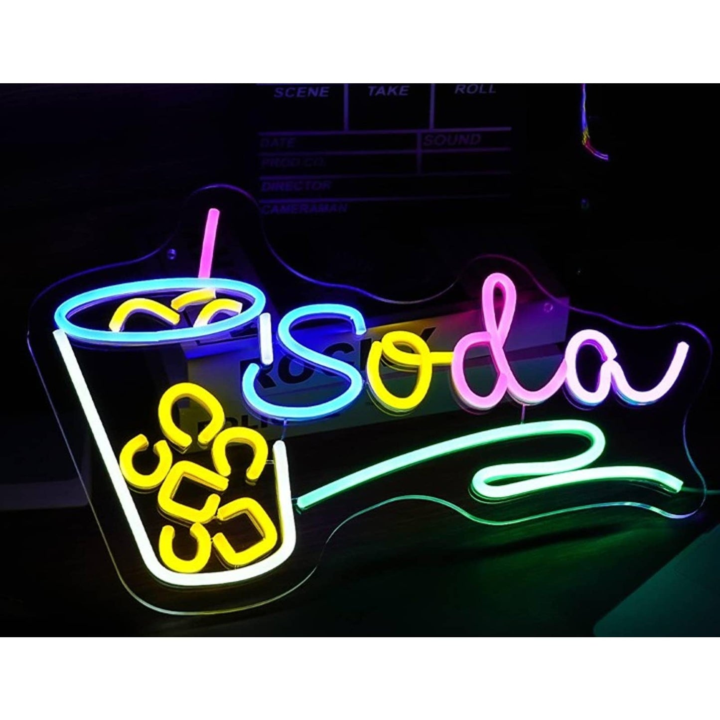 Fun Vivid Bright Colorful Soda Drink LED Night Light Shop Store Wall Sign