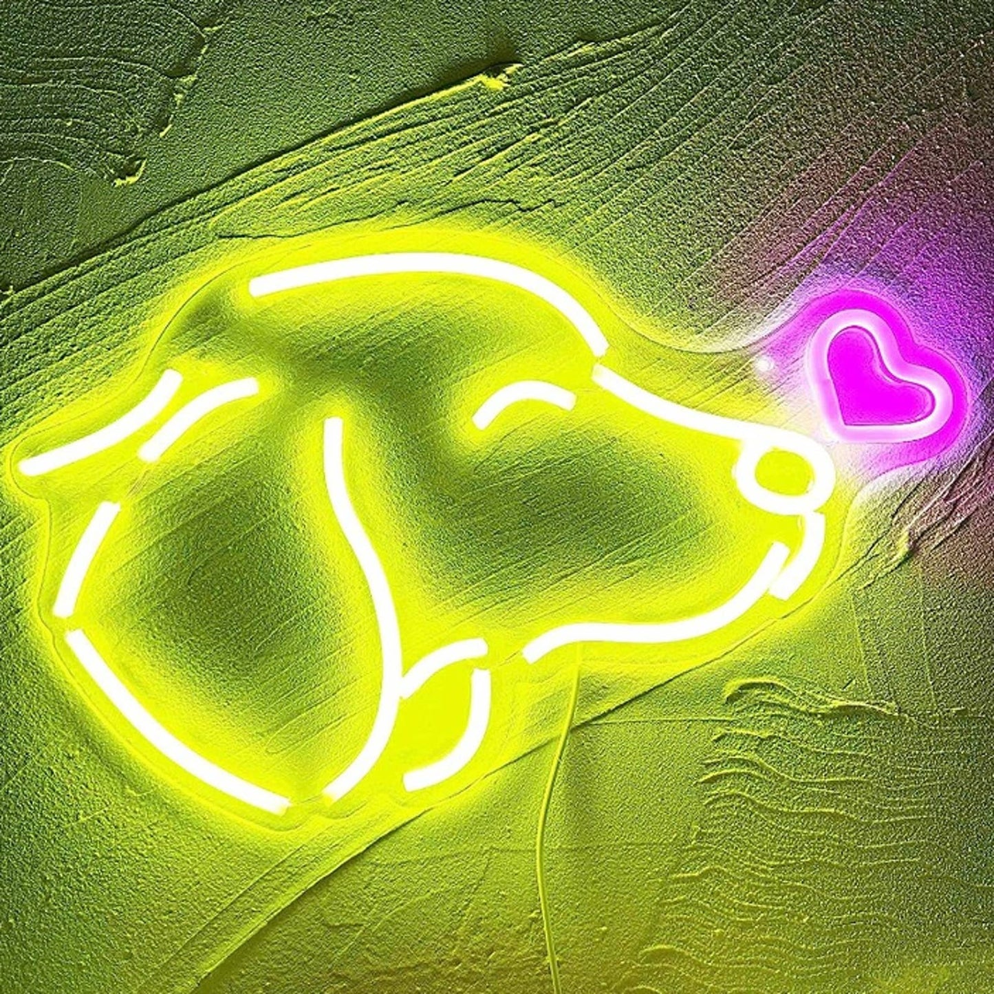 Adorable Bright Labrador Puppy Dog Love Heart LED Night Light Room Wall Decor
