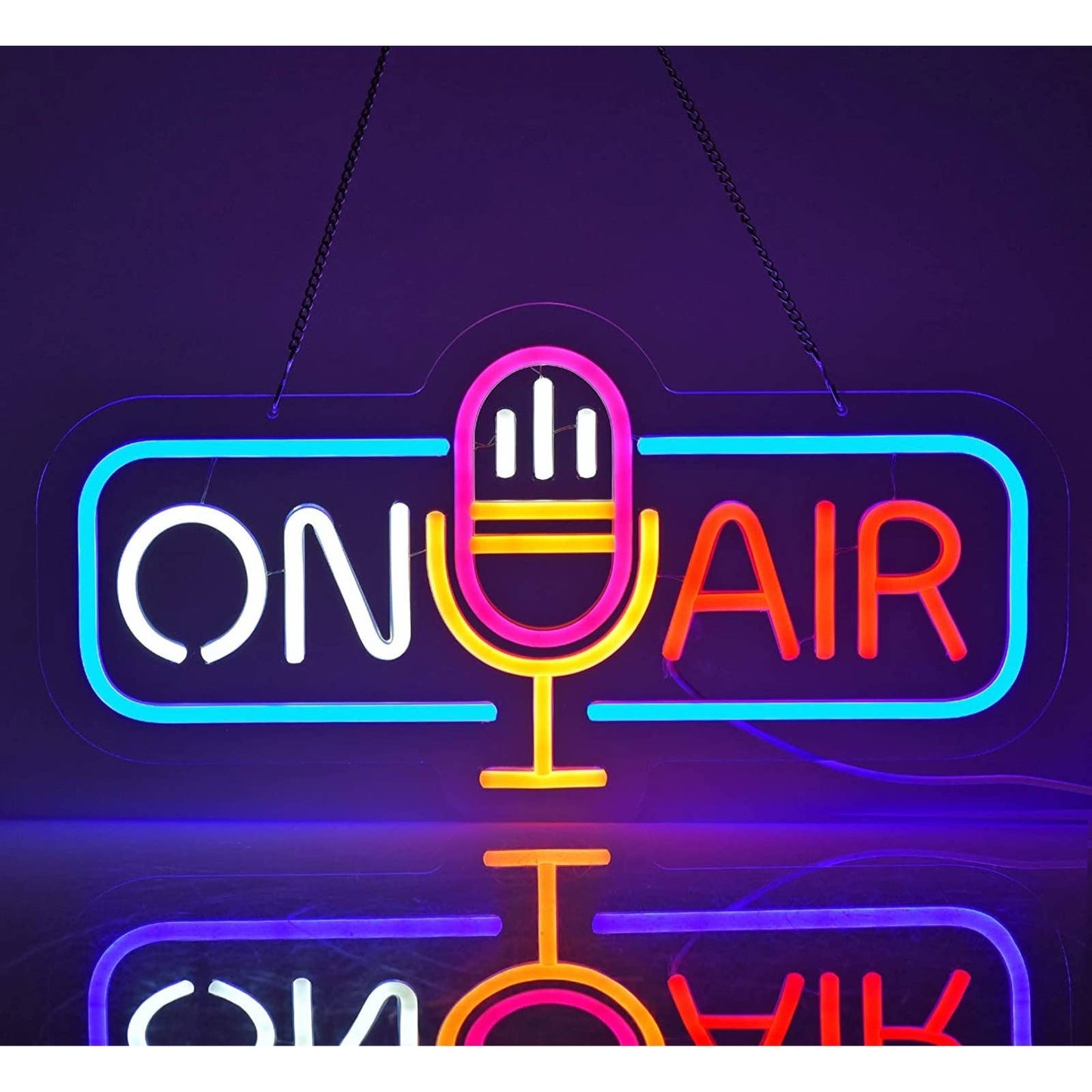 Lovely Bright Pink Microphone ON AIR LED Light Streaming Radio Studio Decor