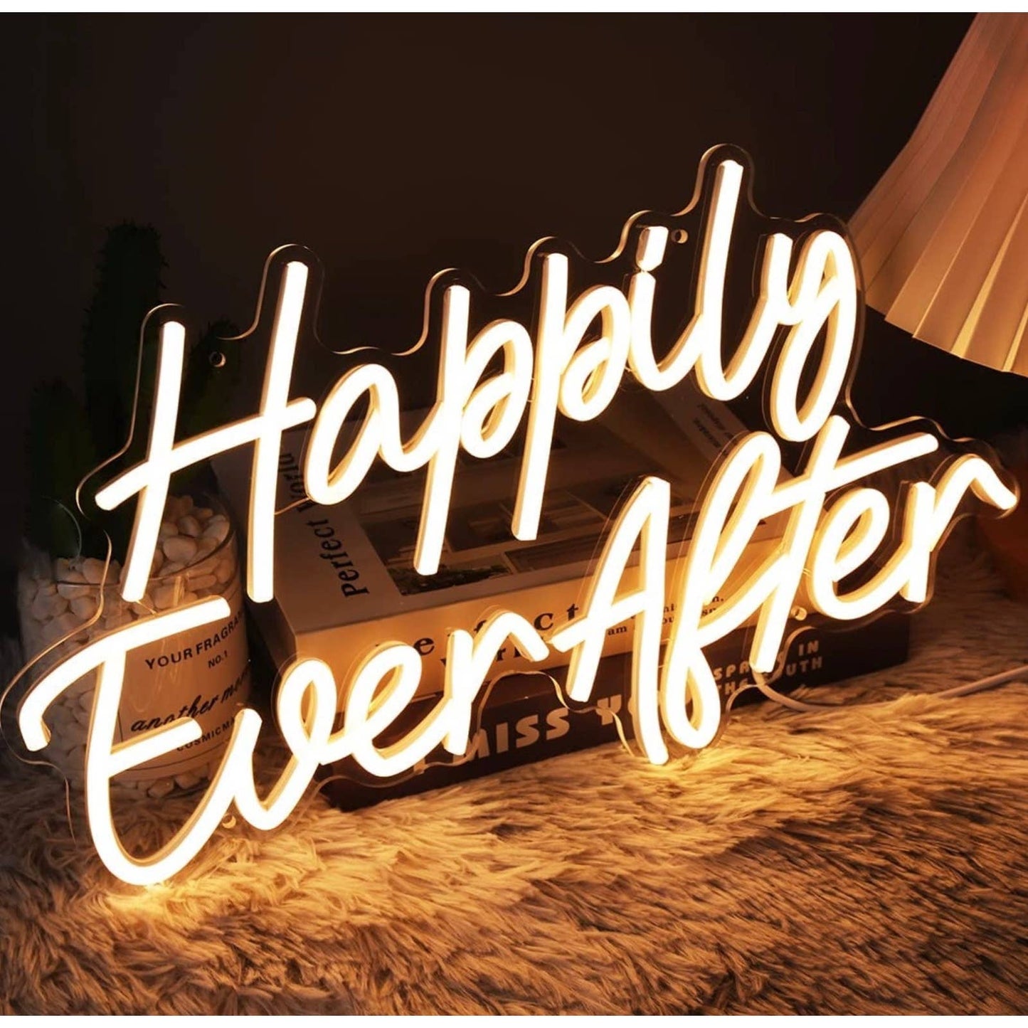Romantic Warm Bright “Happily Ever After” LED Night Light Room Wall Decoration