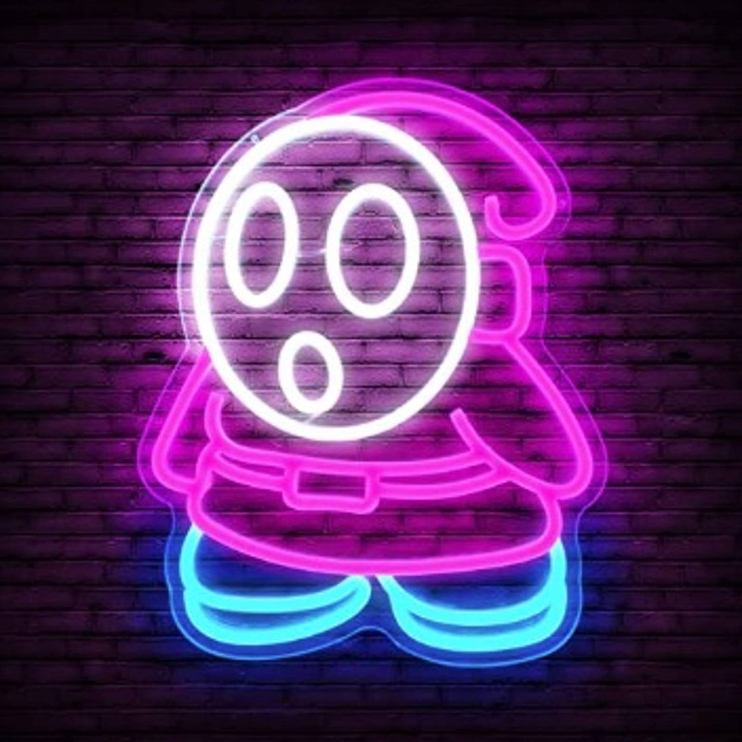 Fun Vivid Bright Pink Shy Guy Super Mario LED Night Light Video Game Decor