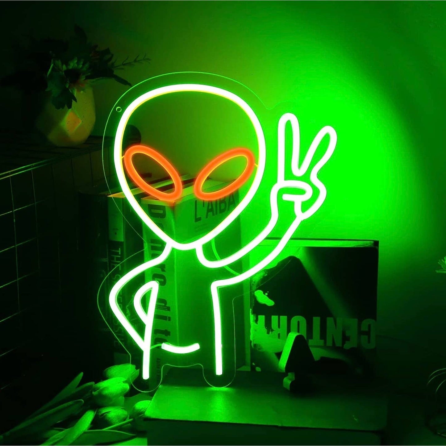 Fun Bright Peaceful Alien LED Night Light Room Wall Decoration