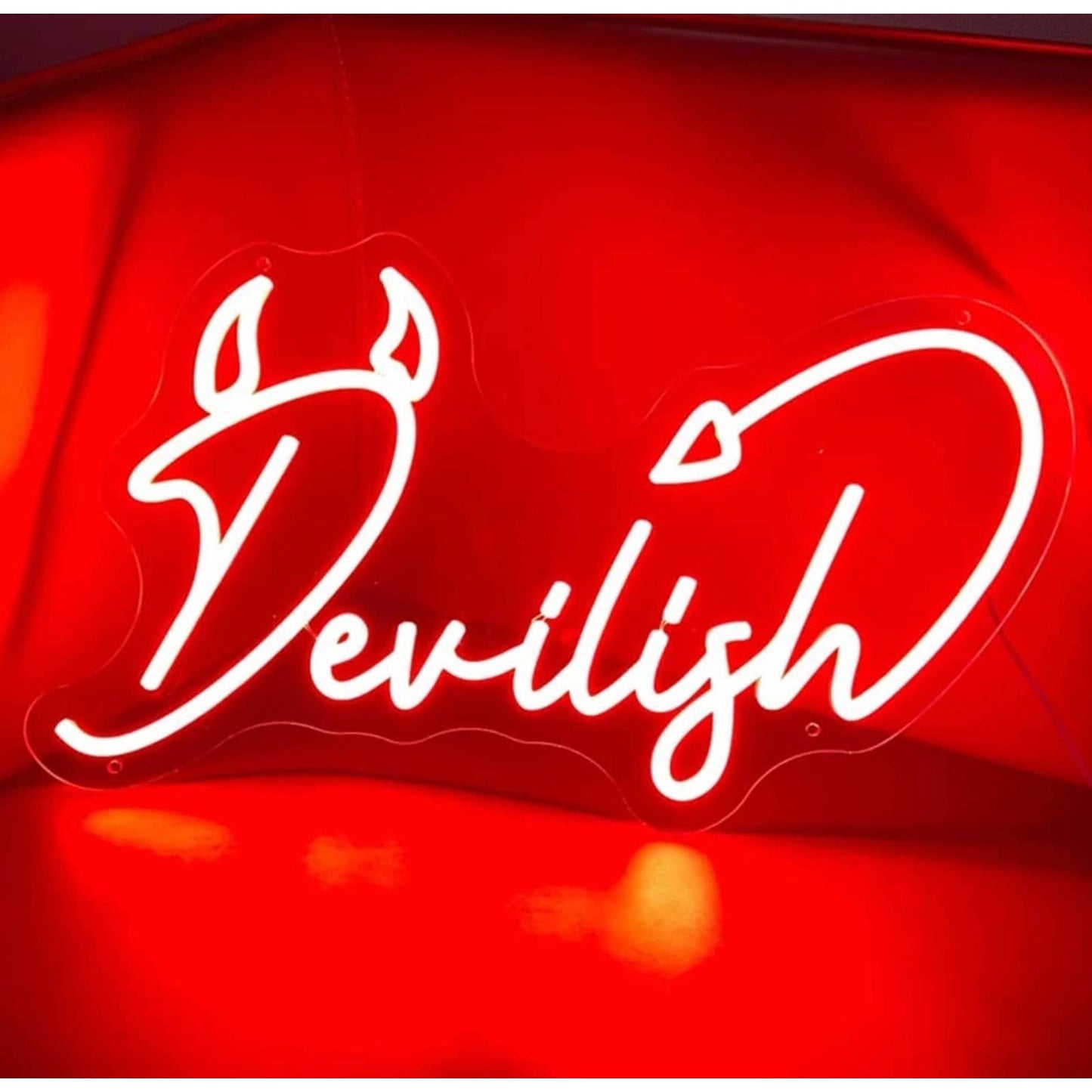 Vivid Bright Red “Devilish” LED Night Light Room Wall Decoration