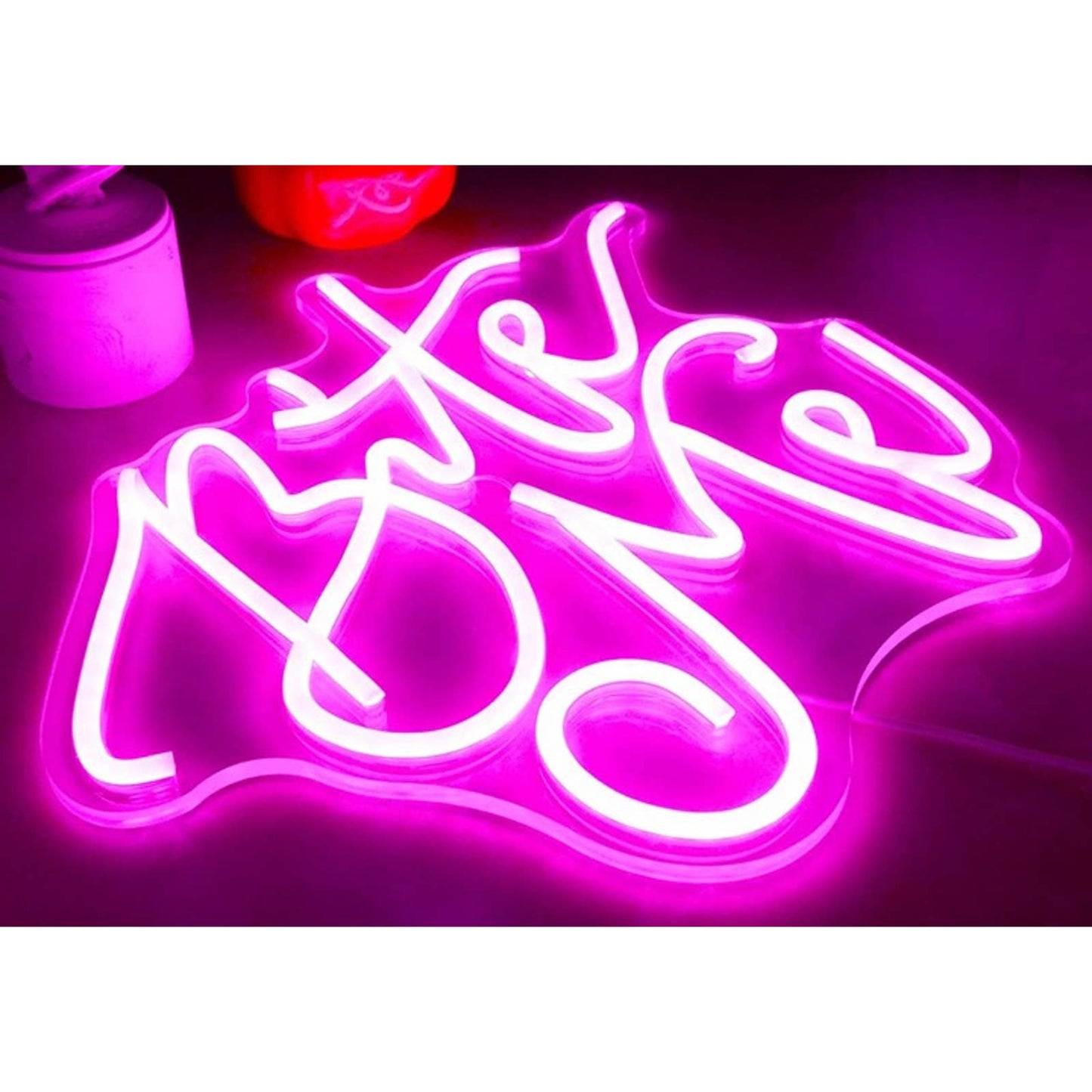 Fun Vivid Bright Pink “Bite Me” LED Night Light Room Wall Decor