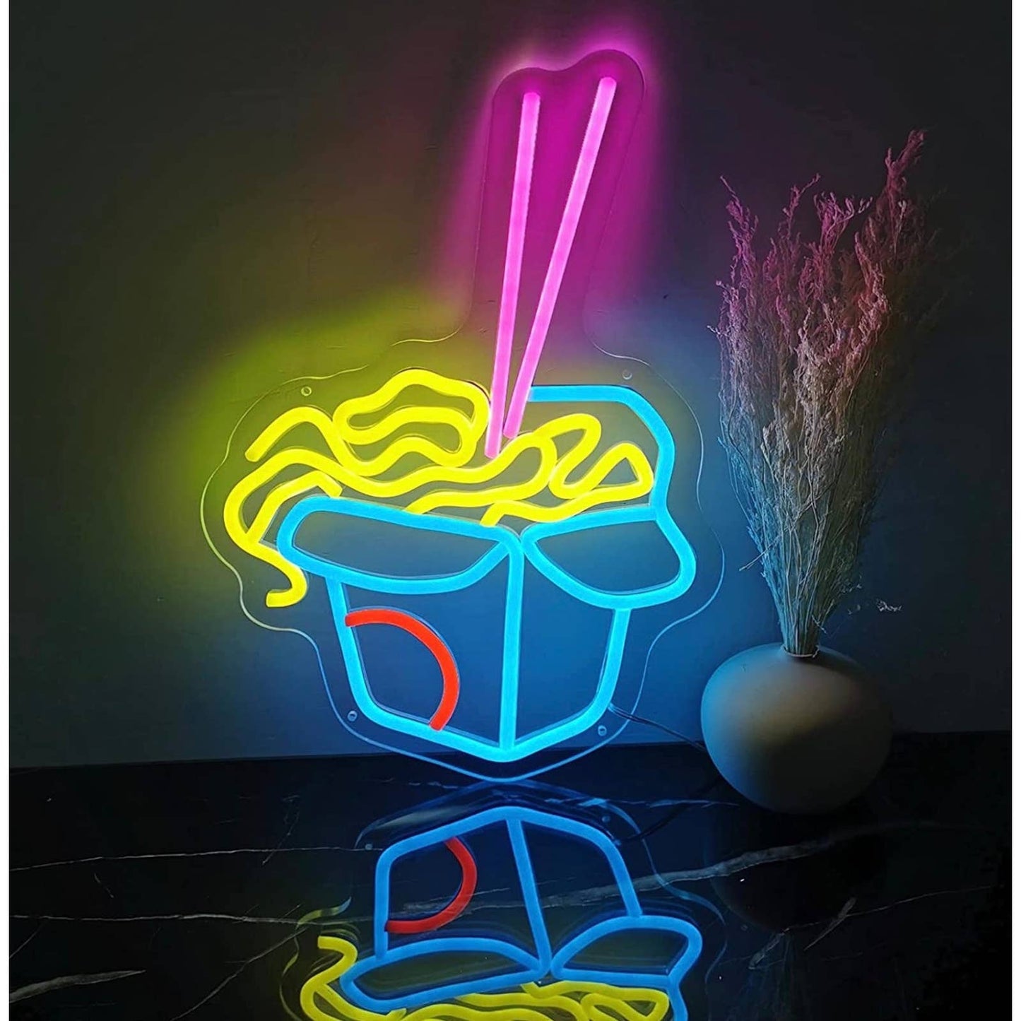Tasty Bright Multicolor Chinese Noodle Box and Chop Stick LED Night Light Decor