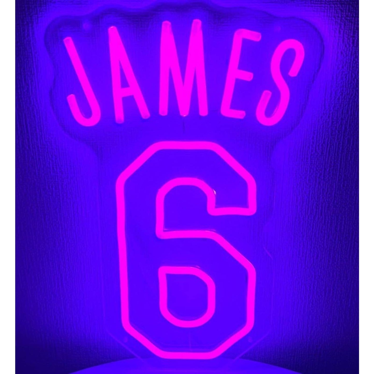 Vivid Bright Purple LeBron James 6 LED Light Basketball NBA Lakers Decor