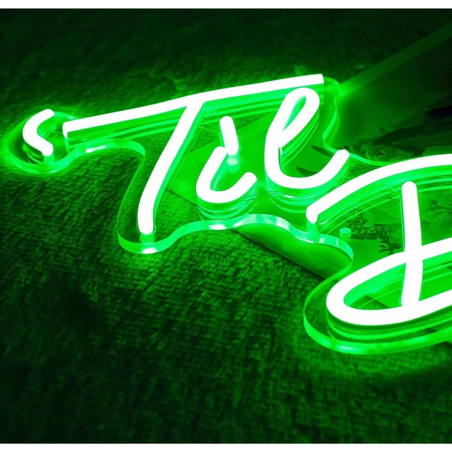 Lovely Bright Green Unique “Til’ Death” LED Night Light Marriage Room Wall Decor