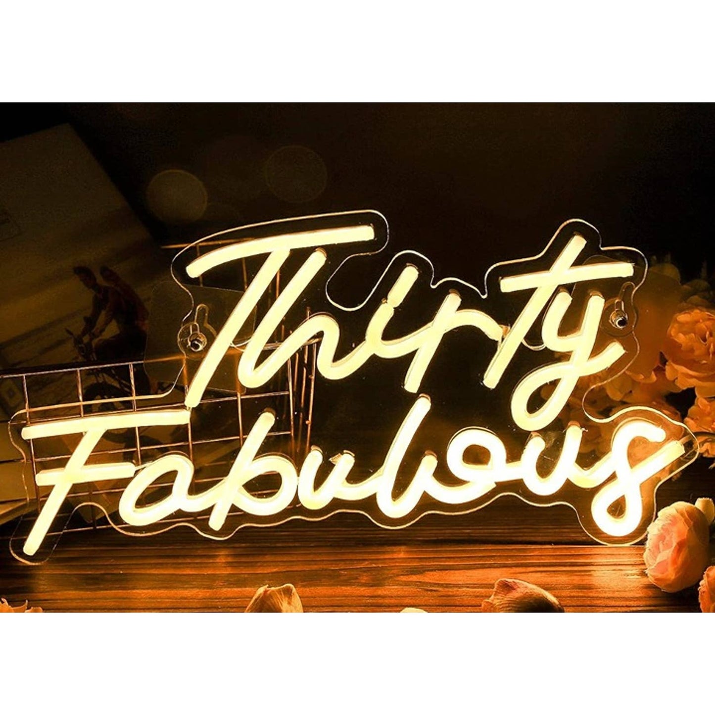 Vivid Bright “Thirty Fabulous” LED Night Light Celebration Party Decor