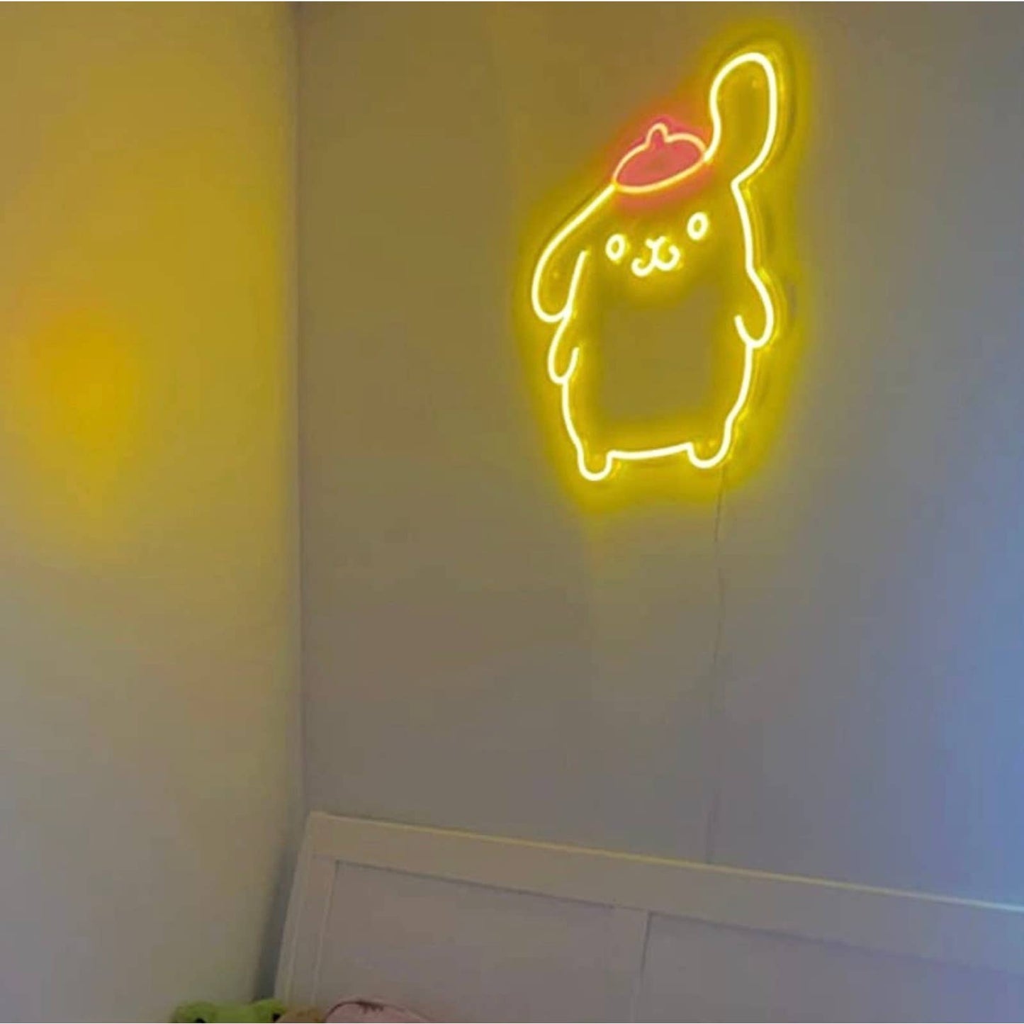 Cute Bright Yellow Pom Pom Purin Anime LED Night Light Anime Japan Room Wall Dec