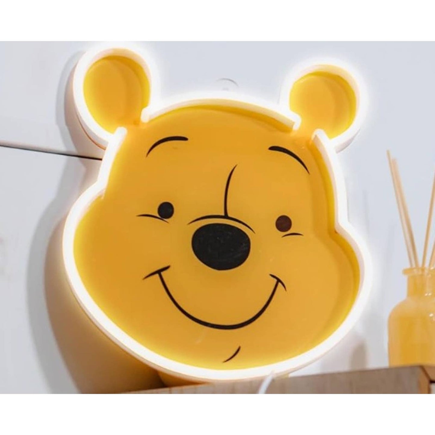 Adorable Bright Yellow Winnie the Pooh Bear LED Night Light Cartoon Decor
