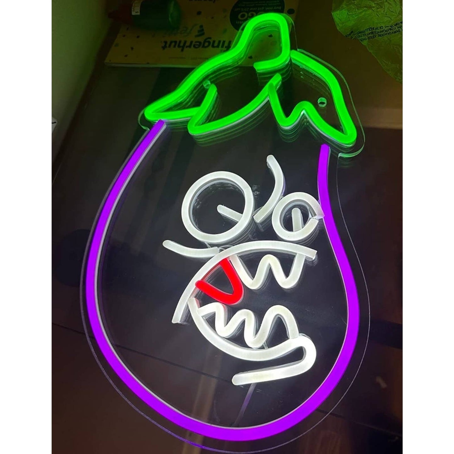Fun Eggplant Plants vs. Zombies Video Game LED Night Light Room Wall Decor