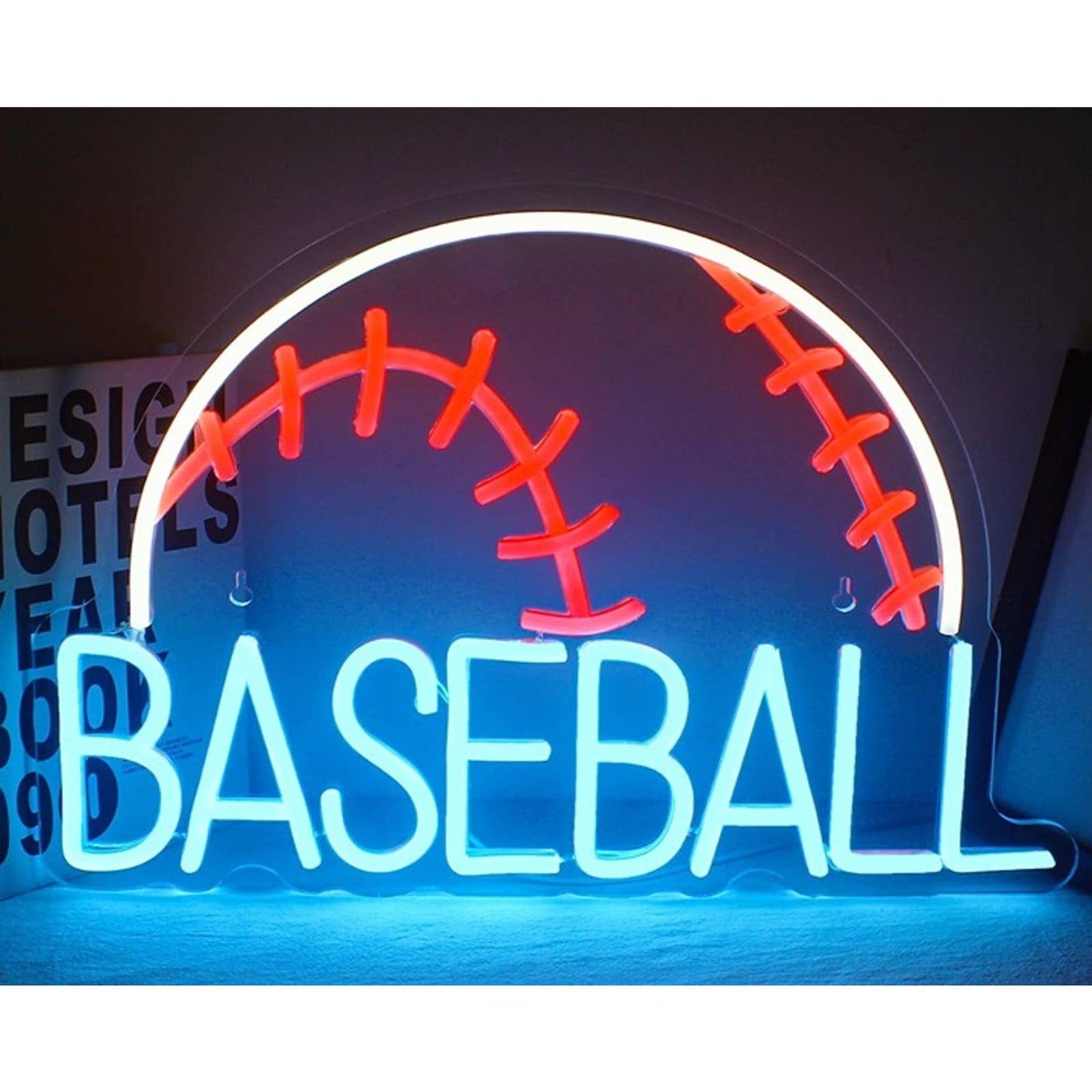 Fun Bright Blue BaseBall LED Night Light Game MLB Room Wall Sport Decor