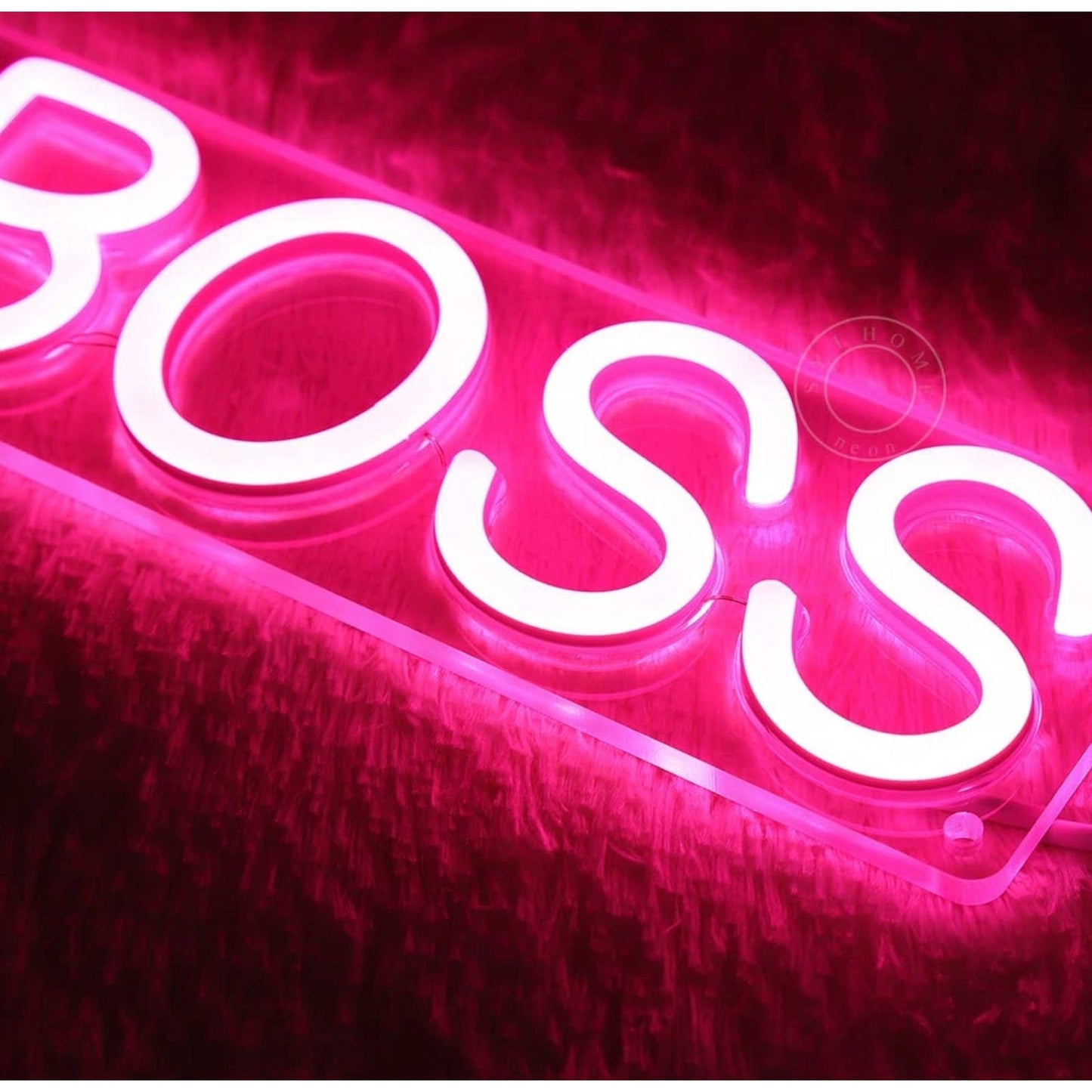 Lovely Bright Vivid Pink Girl Boss LED Night Light Room Wall Decor