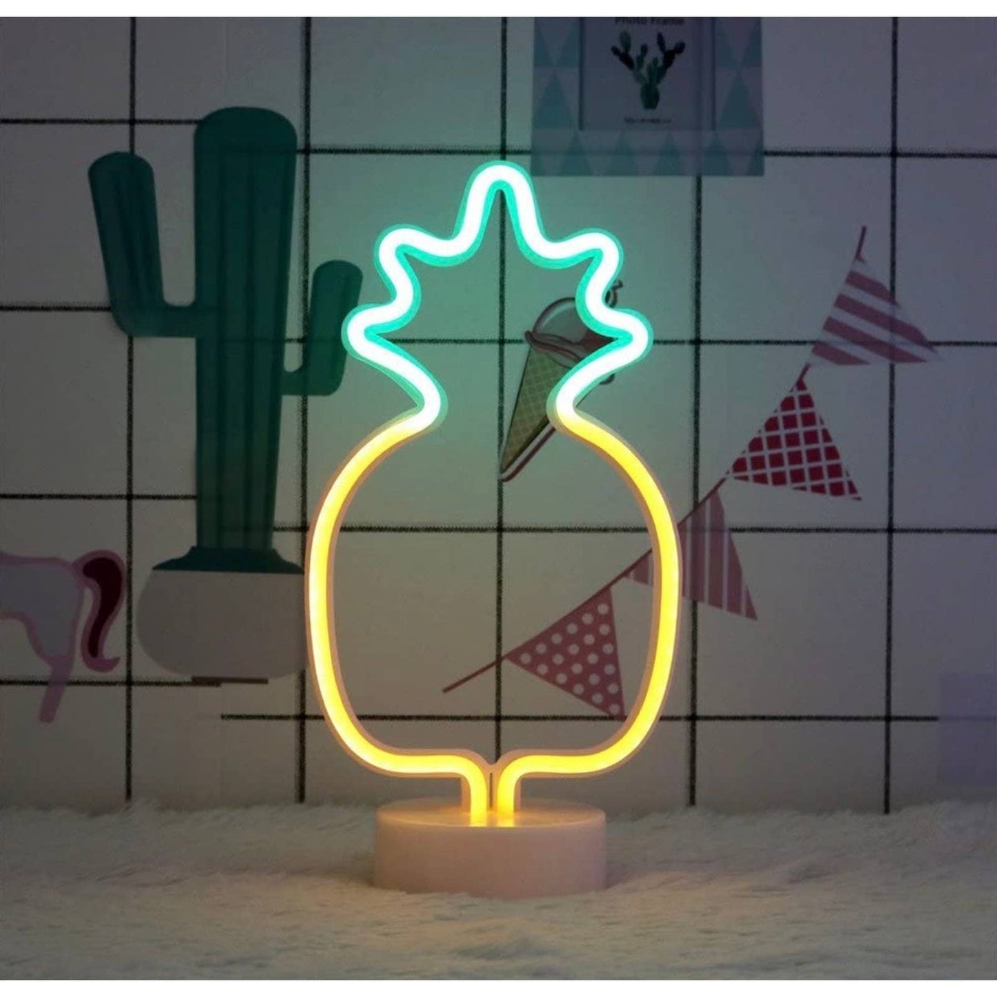 Yellow & Green LED Light Pineapple