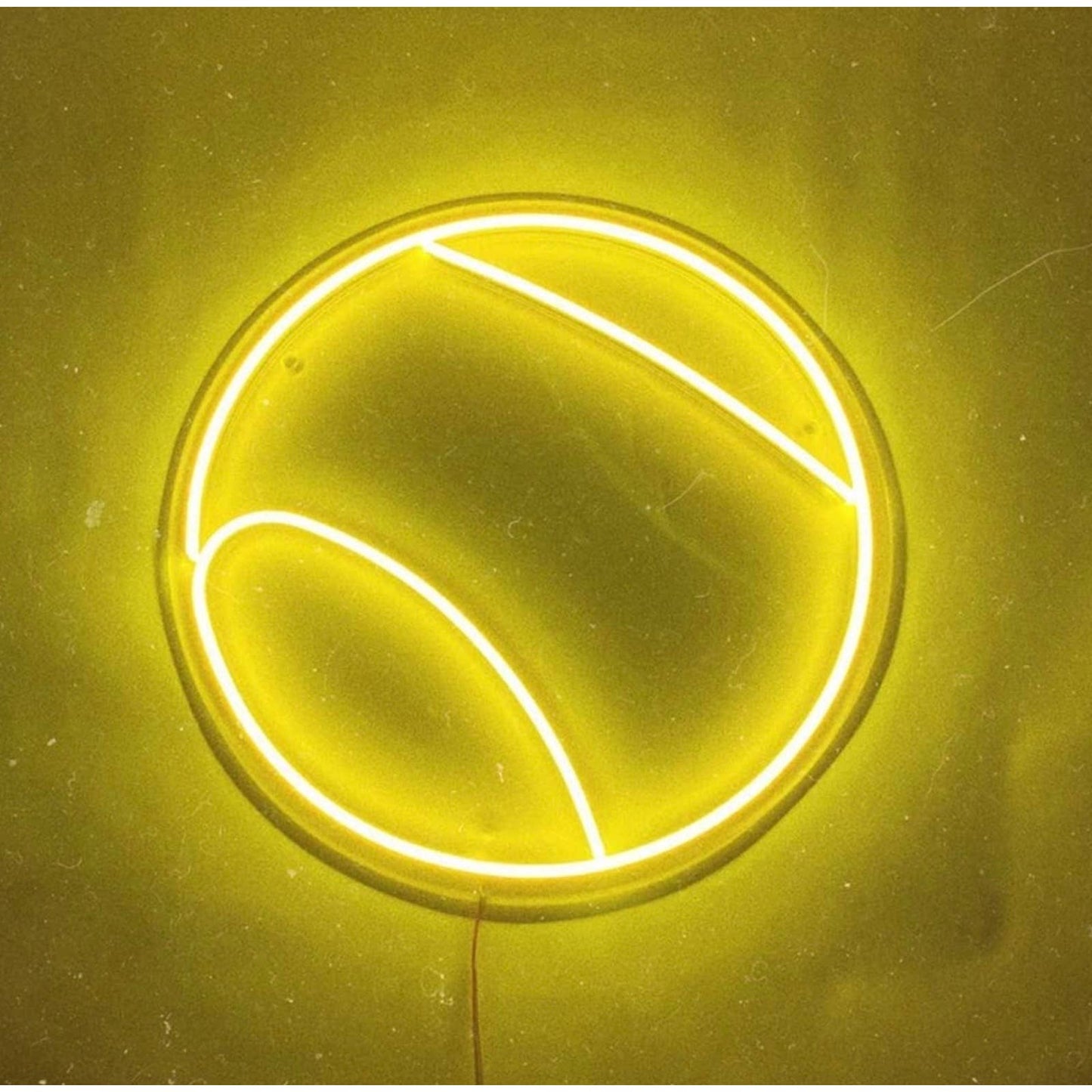 Lovely Bright Yellow Tennis Ball LED Night Light Sport Wall Room Decoration